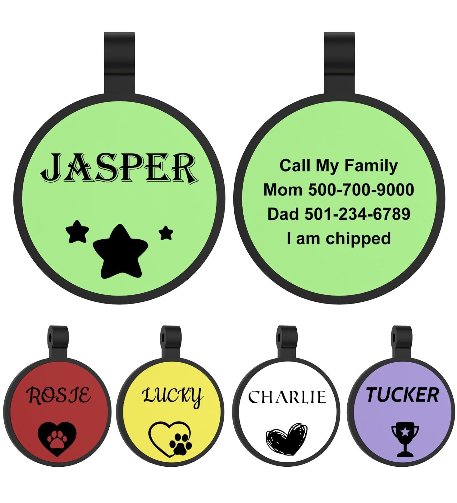 Yhananti Personalized Engraved Silicone Dog Tag - Quiet Waterproof & Customizable for Dogs & Cats | Name Phone & Address - Buy Online on SooperMarket.com