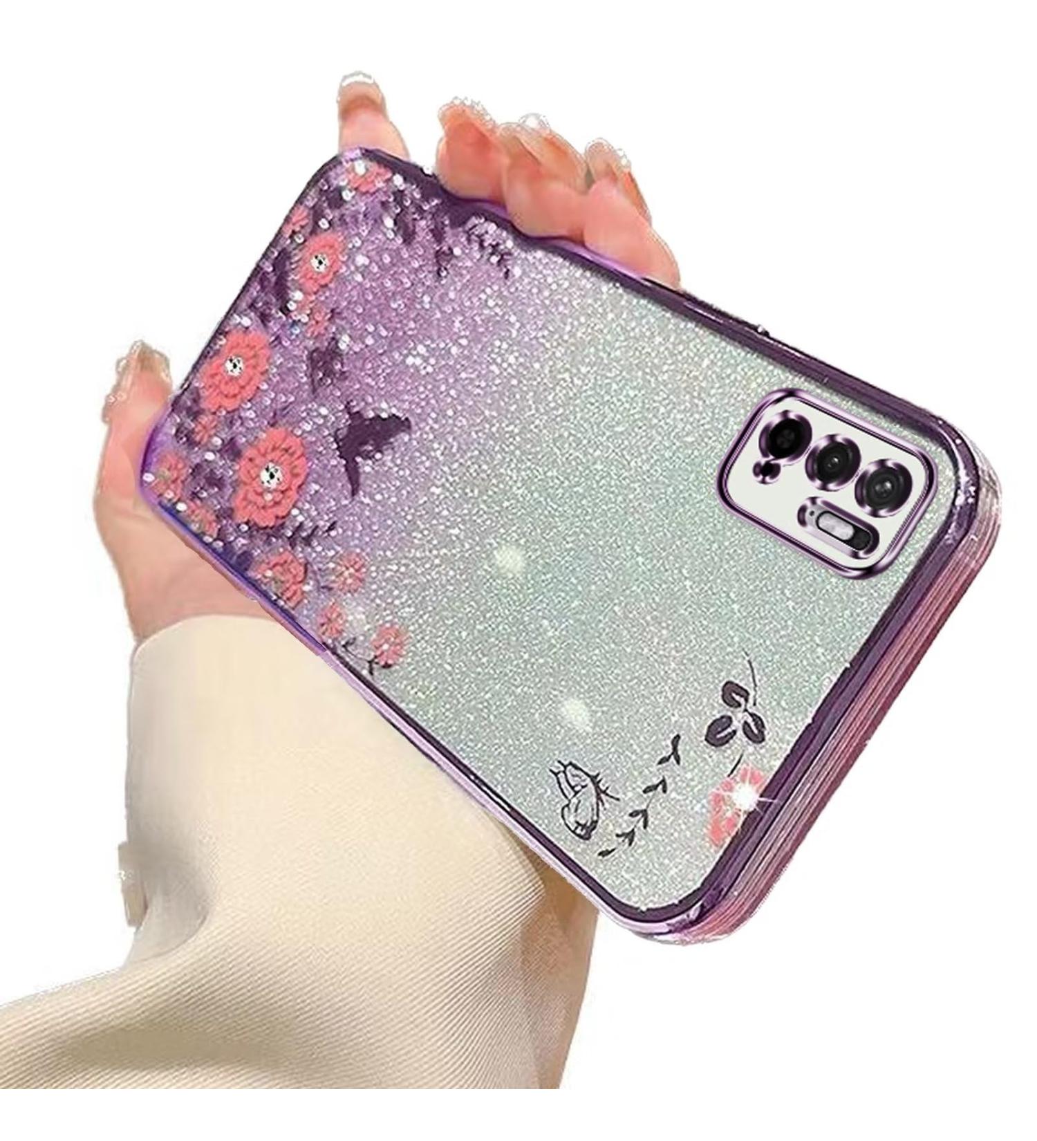 Buy Tivenfezk Nadoli Glitter Diamond Case for Xiaomi Redmi Note 10 5G - Sparkle Flower Butterfly Soft Silicone Cover - Buy Online on SooperMarket.com