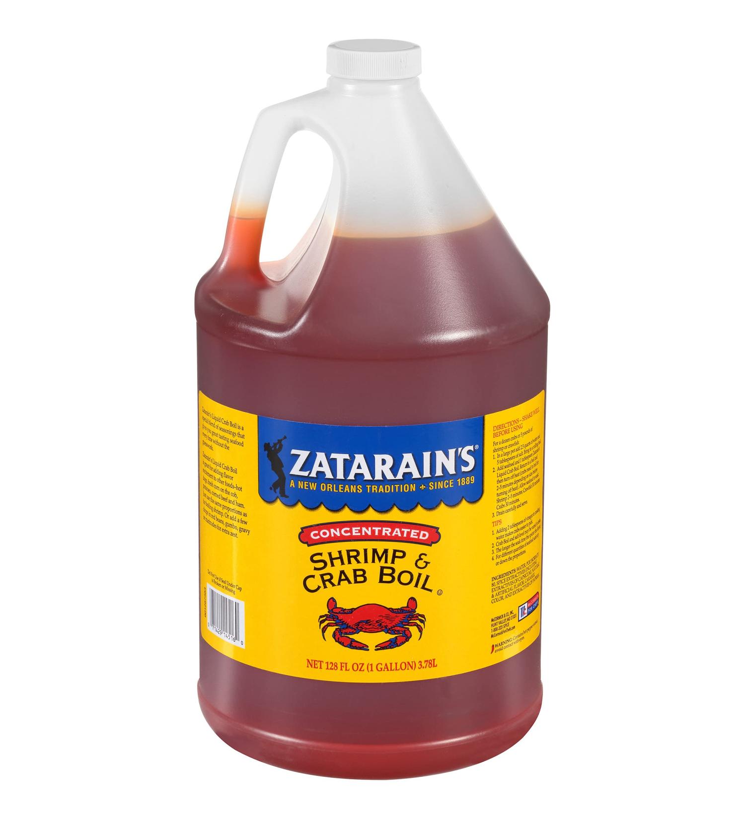 Zatarain's Concentrated Shrimp & Crab Boil 1 Gal - Liquid Crab Boil for Seafood, Potatoes, Corn & Vegetables - 128 Fl Oz - Buy Online on SooperMarket.com