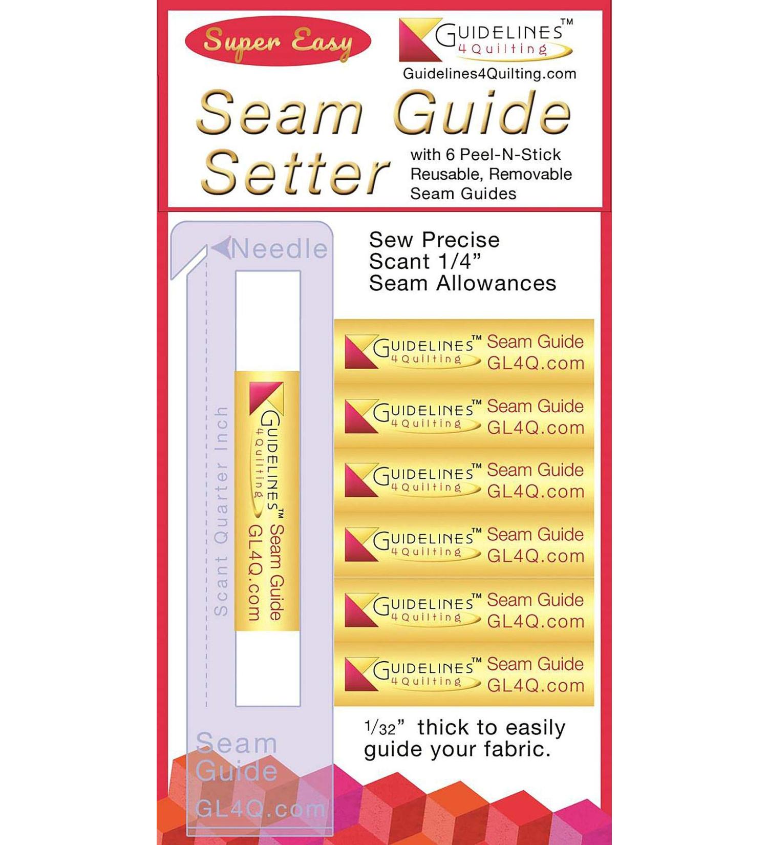 Guidelines4quilting - Super Easy Seam Guide Setter - 1 Seam Guide Setter (4  x 1  x 1/16 ) & 6 Seam Guides - Take the Guesswork out of Achieving Precise    Seams.