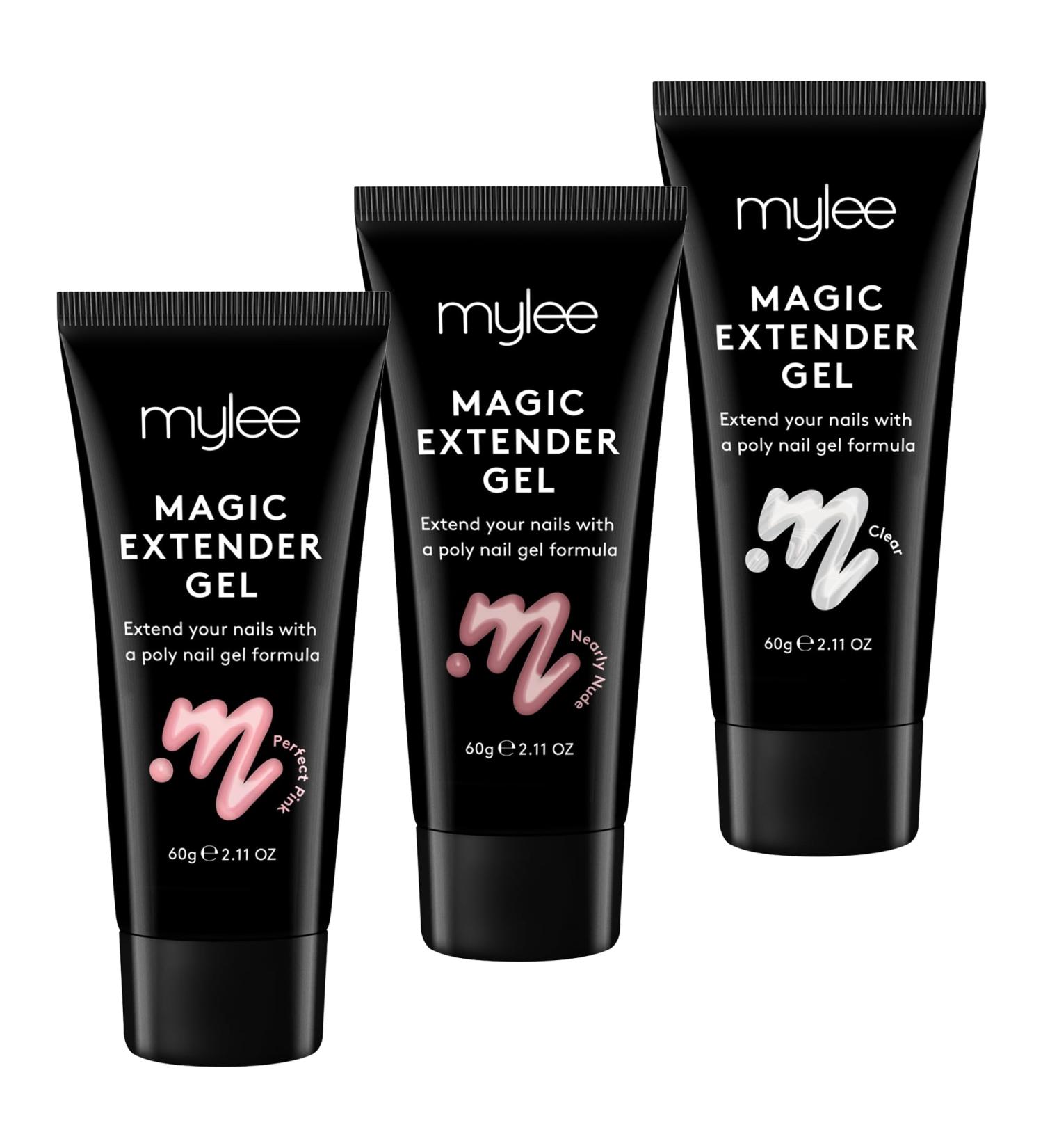 MYGEL by Mylee Magic Extender Gel Set 3x60g - Perfect Pink Nearly Nude Clear Long Lasting Natural Look Nail extension gel Beginners & Salon Professionals Acrylic Thickening Builder Nail Art - Buy Online on SooperMarket.com