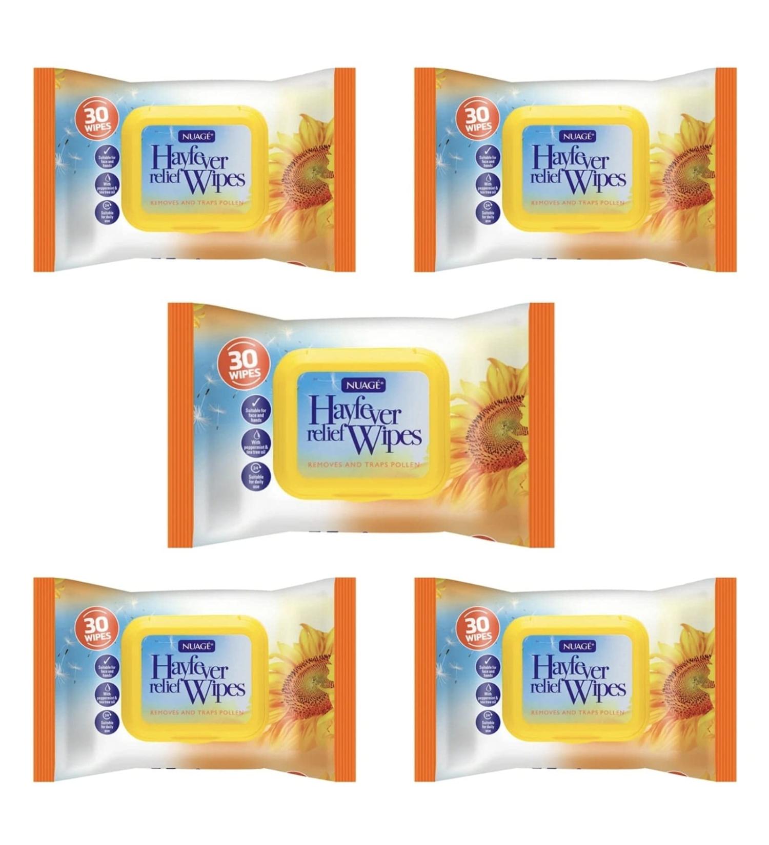 Nuage Hayfever Allergy Relief Wipes - 5 Packs (150 Wipes) - Fast Relief for Allergies - Buy Online on SooperMarket.com