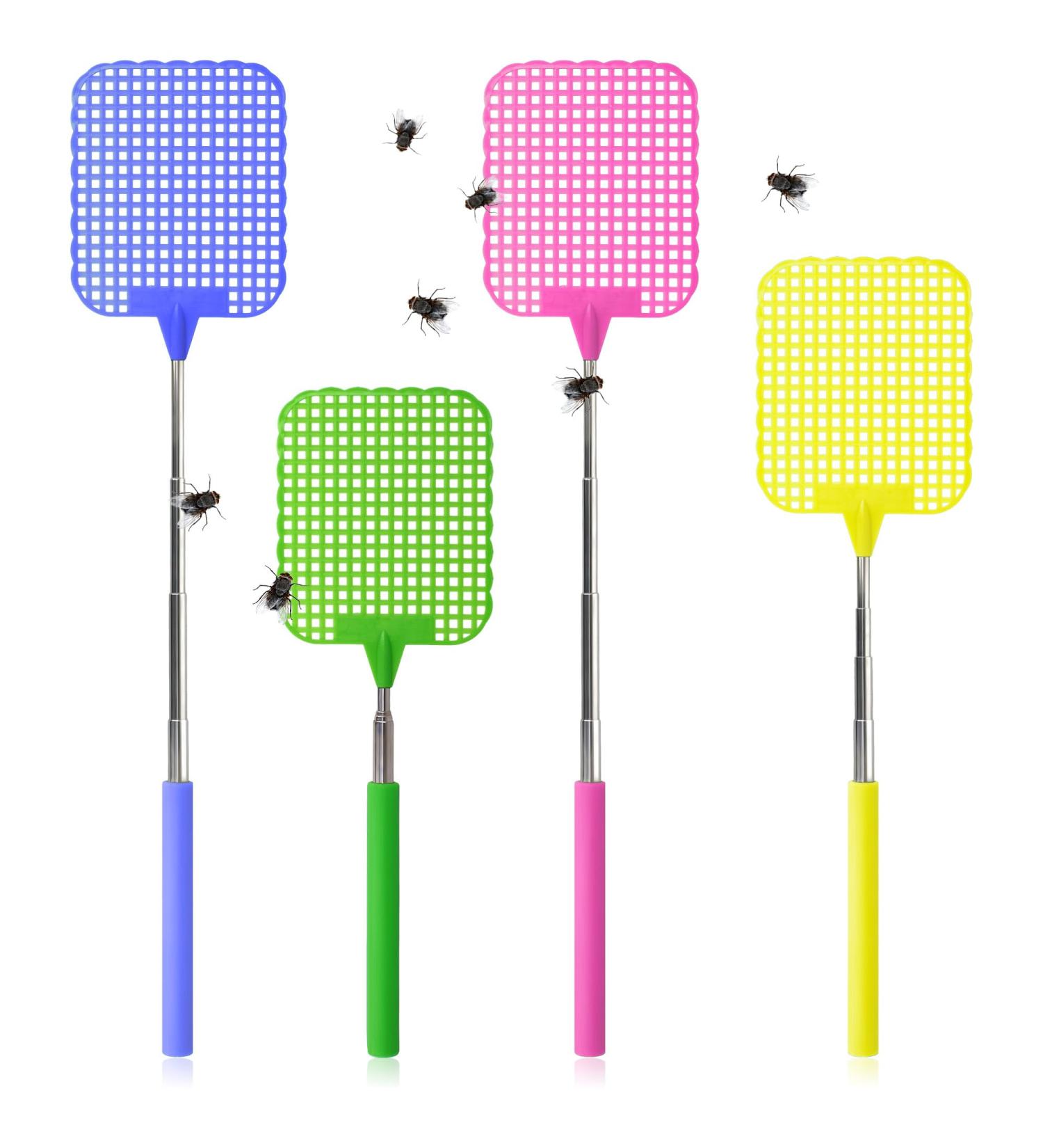 COM-FOUR Insect Protection - 4x Telescopic Flap Clap Flexible Pest Control Fly Catcher (24-56 cm) - Varied Selection (4 Pieces - Mix 2) for Effective Insect Destruction - Buy Online on SooperMarket.com