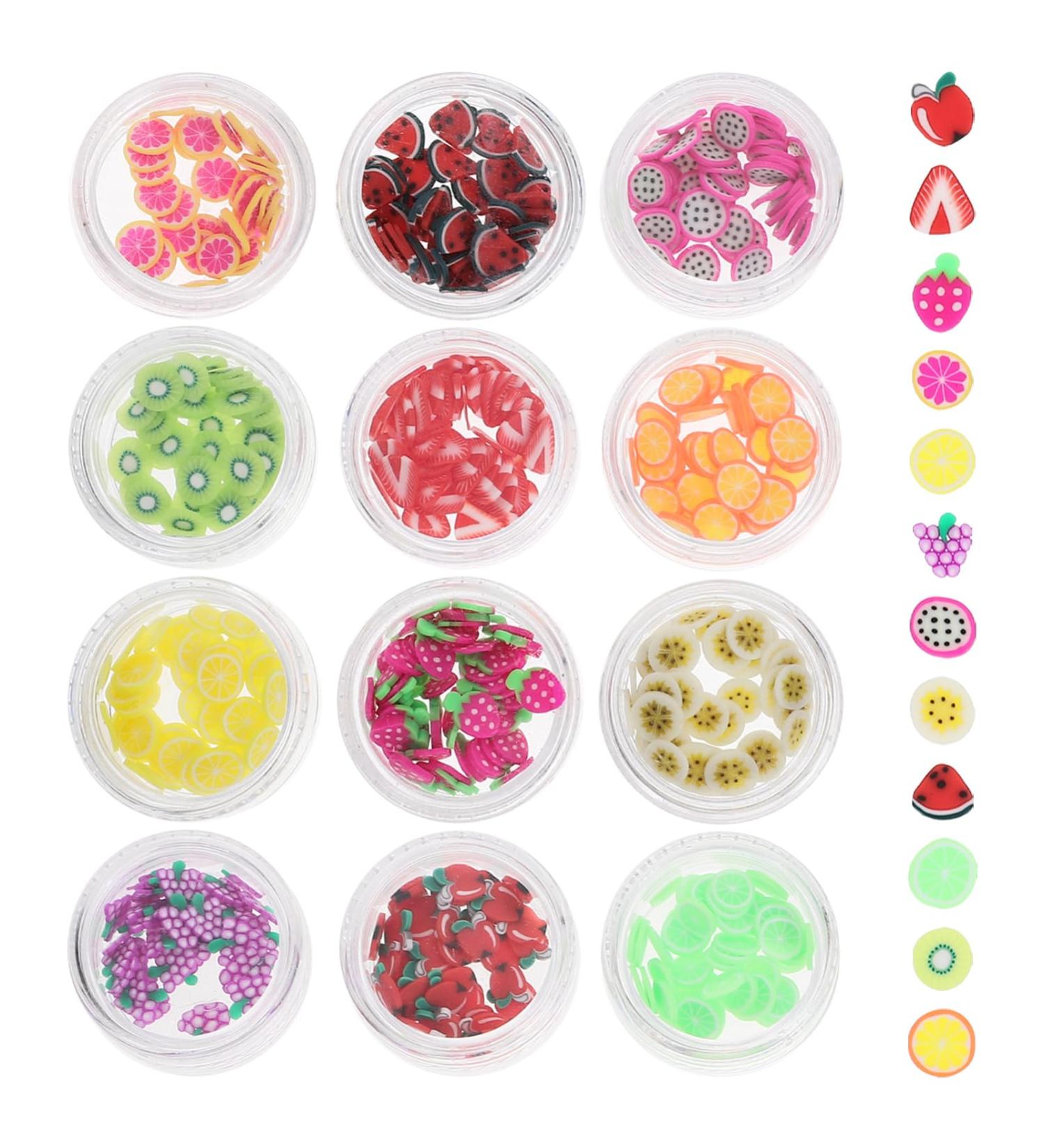 Healeved 2 Sets DIY Nail Fruit Nail Accessories Pottery Making Supply Home Use Decor Polymer Clay Fruit Slices Manicure Kit DIY Kits Slice Nail Art Puzzle Soft Pottery Charm Nail Flakes 3d - Buy Online on SooperMarket.com