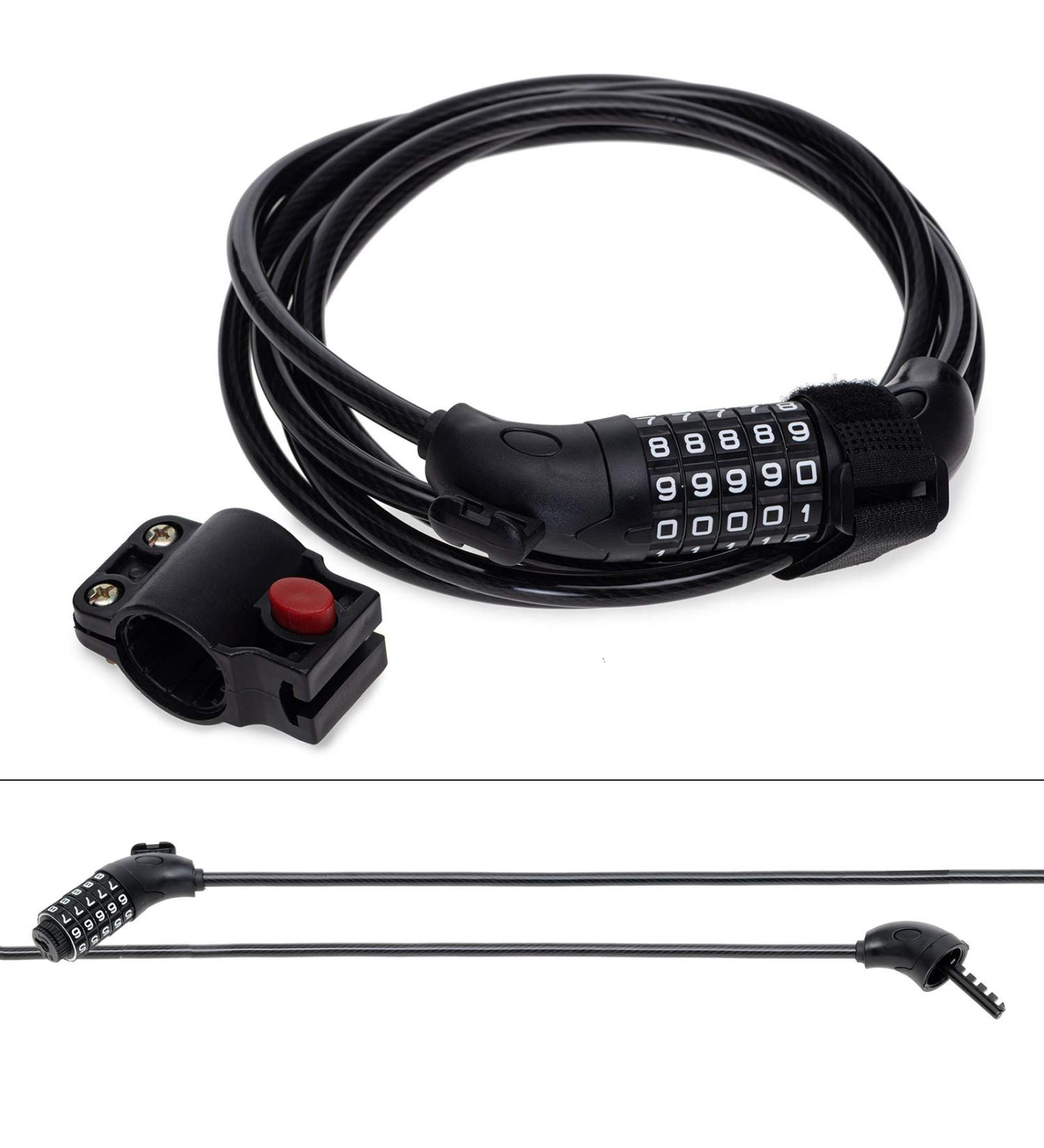 Qeedo Bike Trailer Lock - 2.5m x 8mm Bicycle Cable Lock for Secure International Shipping - Buy Online on SooperMarket.com