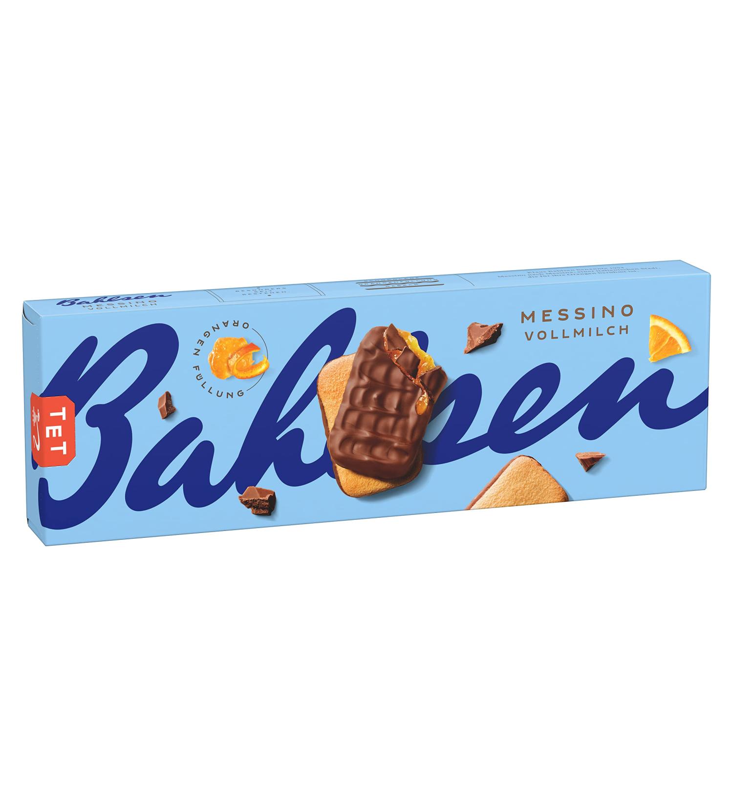 Buy Bahlsen Messino Whole Milk Biscuits - Airy Orange Filling & Milk Chocolate - 125g Pack - International Shipping Available - Buy Online on SooperMarket.com