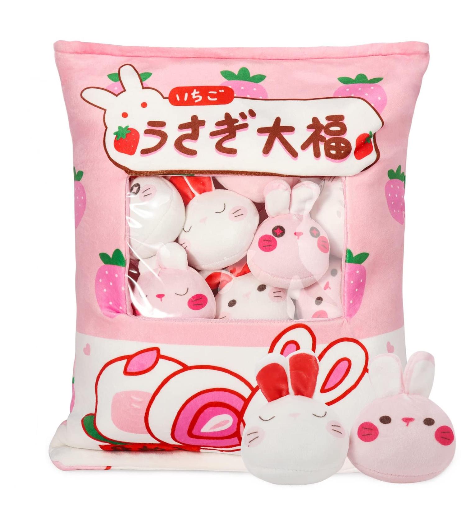 HXPLN Bunny Plush Pillow - Cute Kawaii Pudding Snack Pillow with Bunny Dolls - Creative Gift for Teenagers and Children - Buy Online on SooperMarket.com