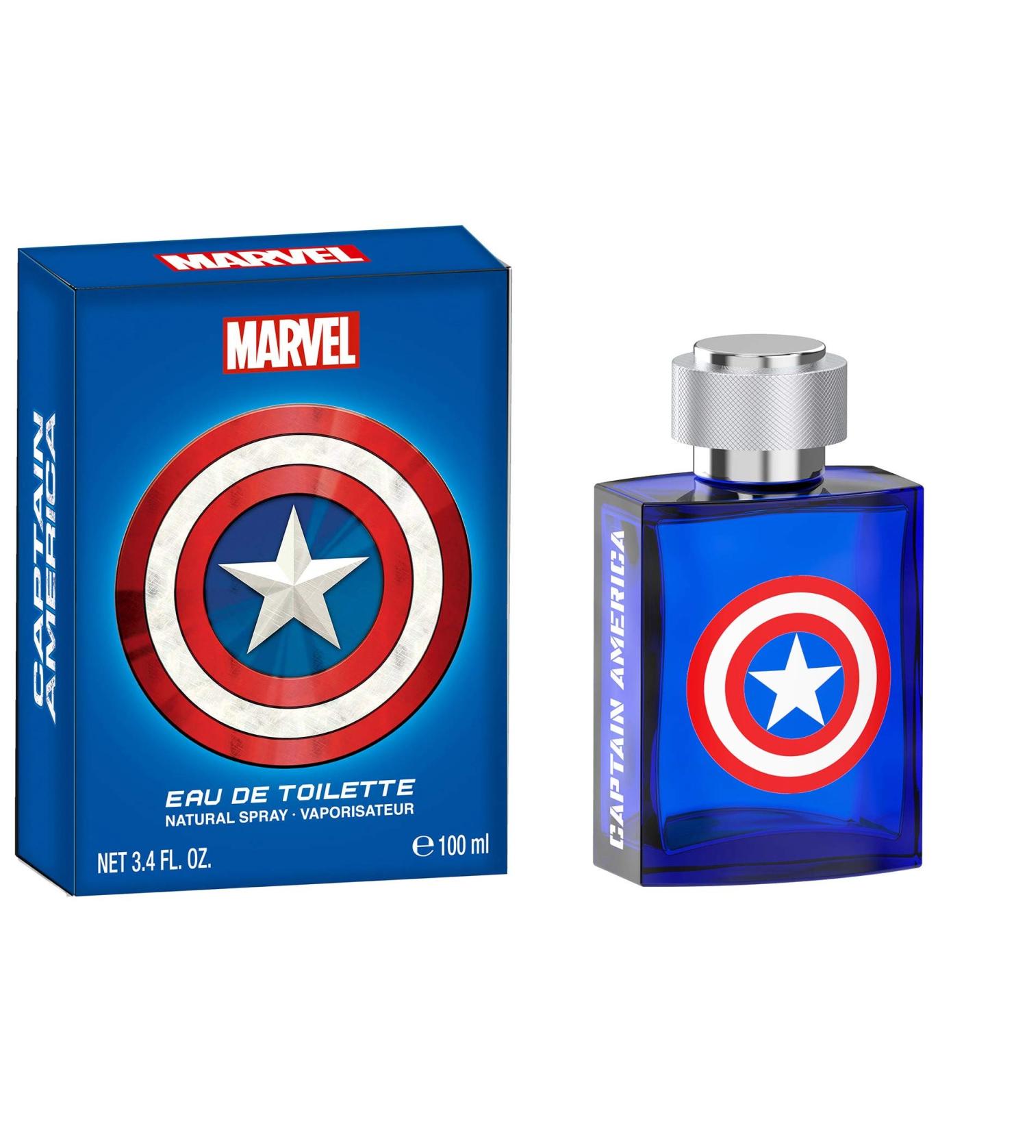 Marvel Captain America Fragrance for Men 3.4oz 100ml Eau de Toilette EDT Cologne Spray Made in Spain By Air Val International Captain America for Men EDT by Air Val International 3.4 Fl Oz (Pack of 1) - Buy Online on SooperMarket.com