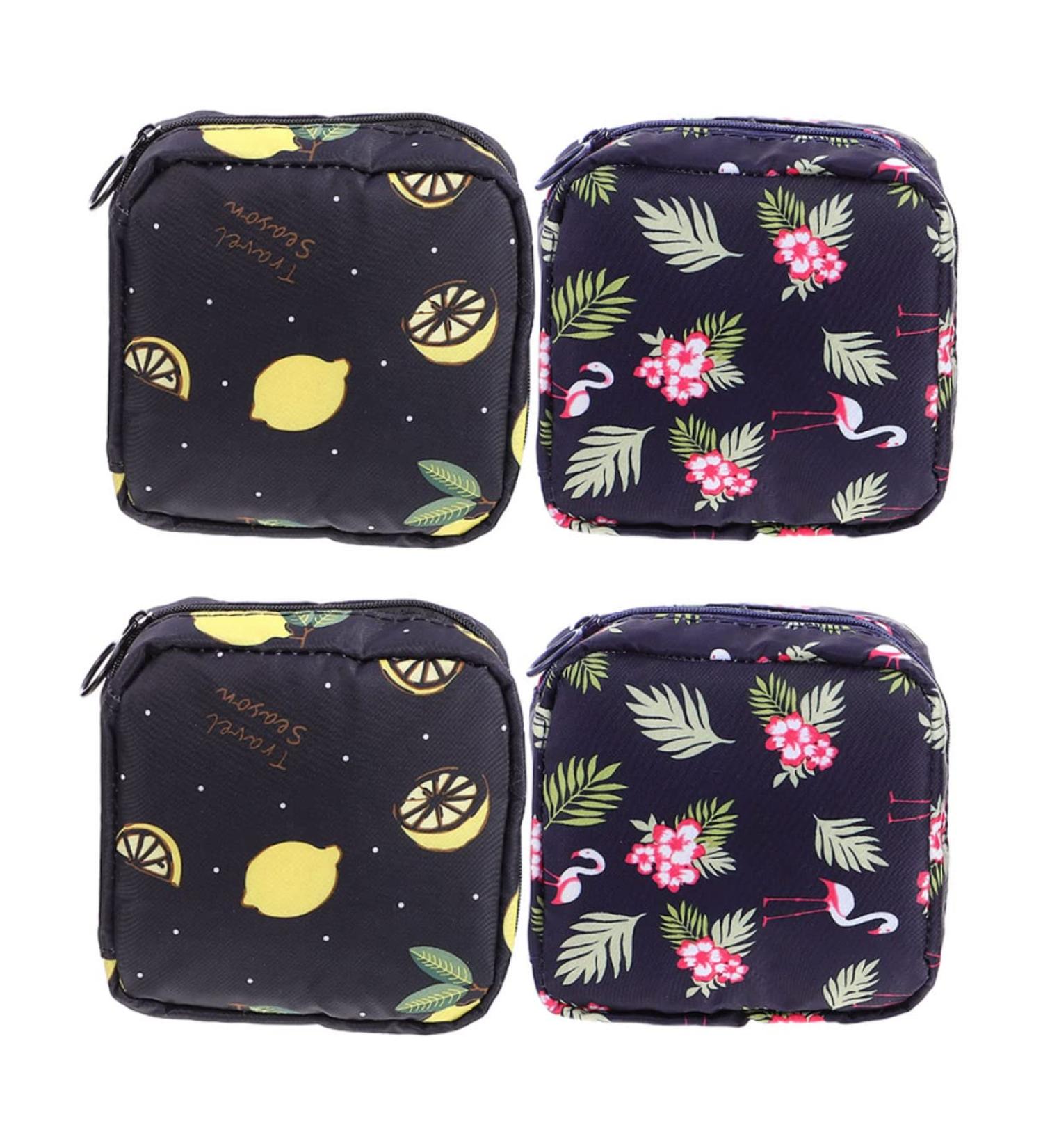 PLAFOPE 4pcs Sanitary Napkin Storage Bag Set - Portable Wash Bags for Travel and Purse - Zippered Canvas Mini Storage Bags - Buy Online on SooperMarket.com