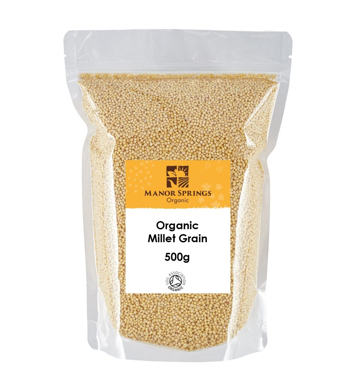 Manor Springs Organic Millet Grain 500g - Premium Quality, Gluten-Free Whole Grain - Buy Online on SooperMarket.com