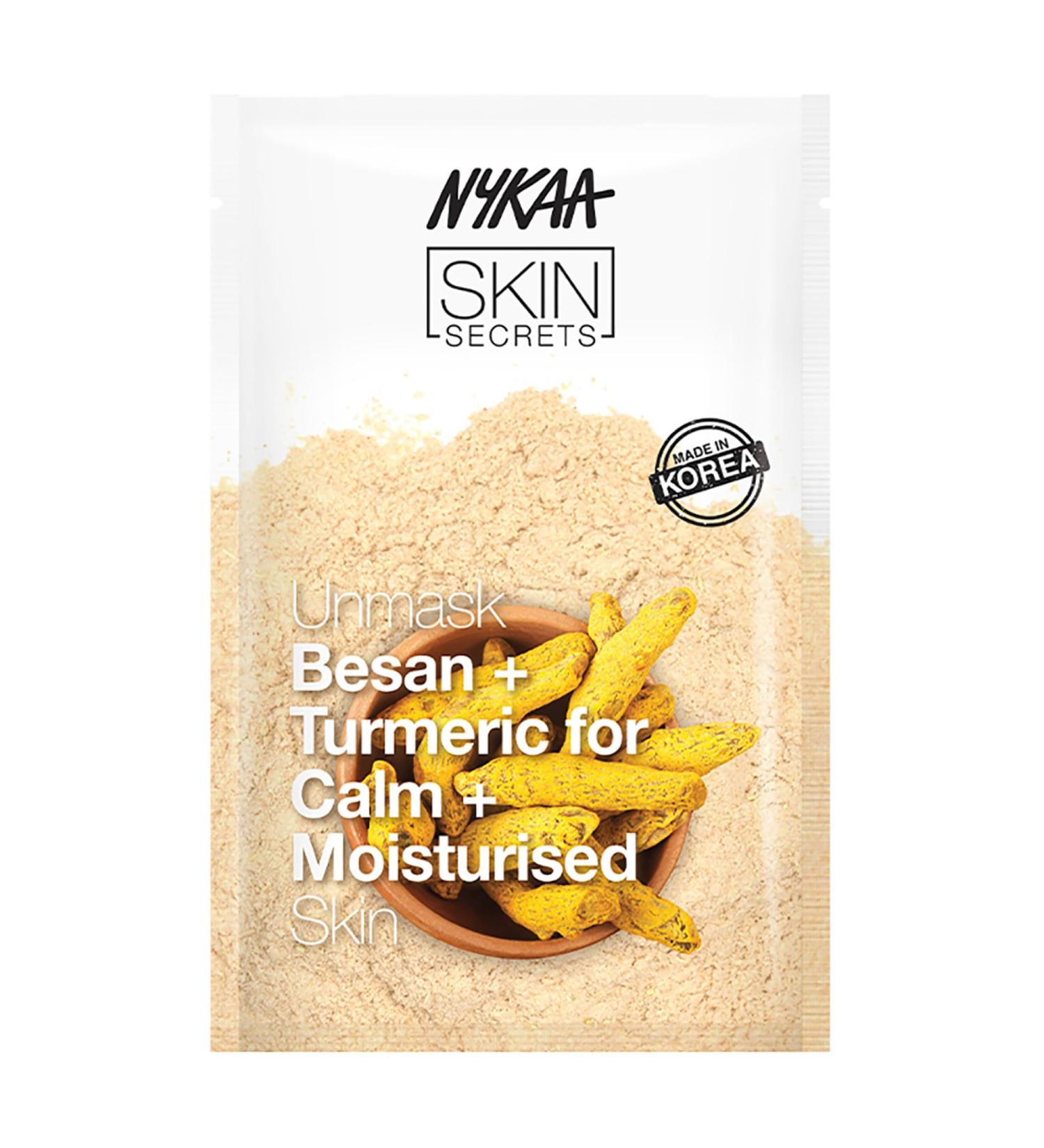 Nykaa Naturals Skin Secrets Bubble Sheet Mask - Besan & Turmeric for Clear Anti-Aging Brightening Skin | 0.67 oz - Buy Online on SooperMarket.com