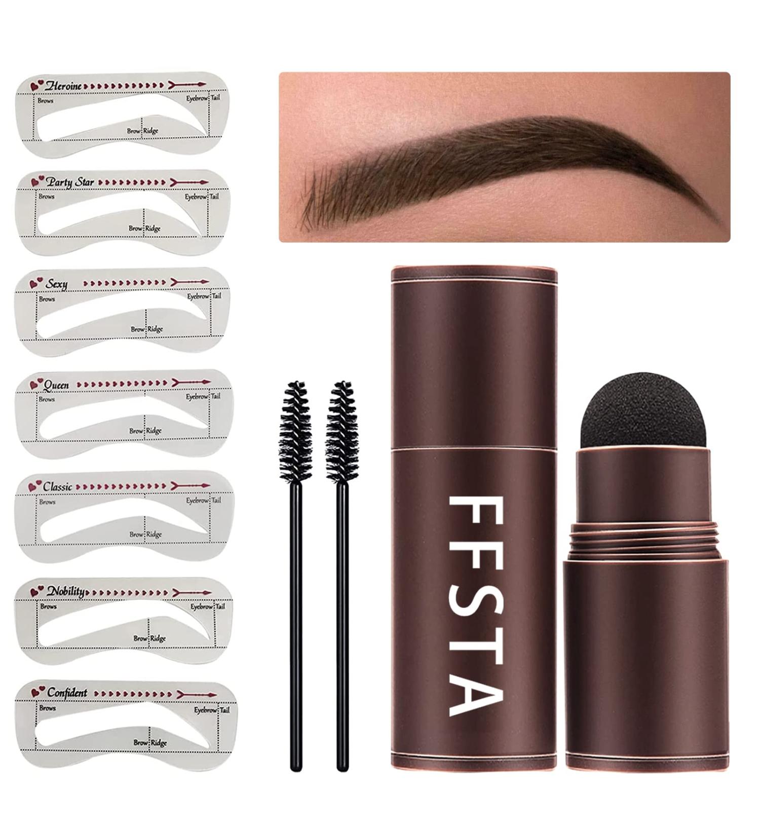FFSTA Brow Stamp Stencil Kit - 13 Piece Set in Dark Brown - Buy Online on SooperMarket.com