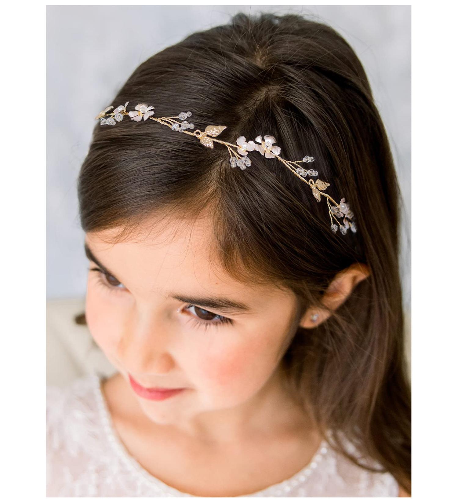 SWEETV Handmade Flower Girl Headpiece for Wedding and Birthday Parties - Princess Hair Accessories for Toddlers - Buy Online on SooperMarket.com