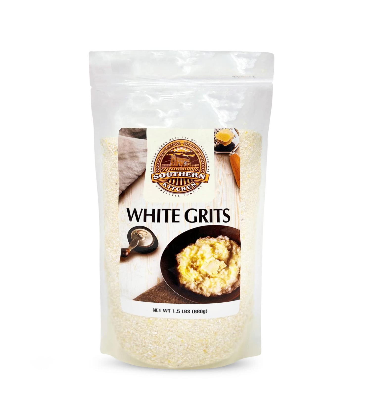 Southern Kitchen White Stone Ground Grits - 1.5 lbs | Old Fashioned Authentic Grits - Buy Online on SooperMarket.com