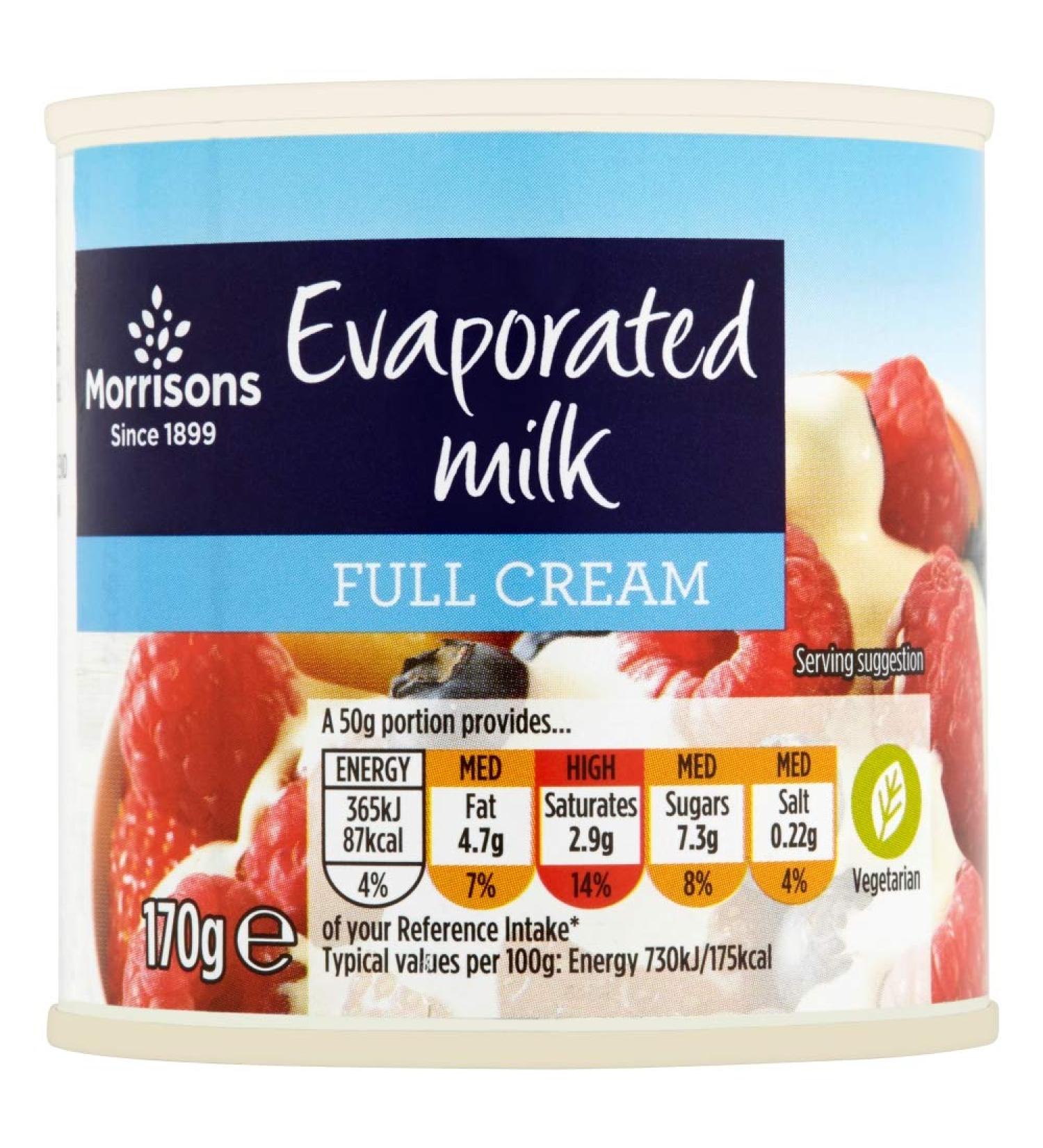 Morrisons Evaporated Milk Full Cream 170 g x 12