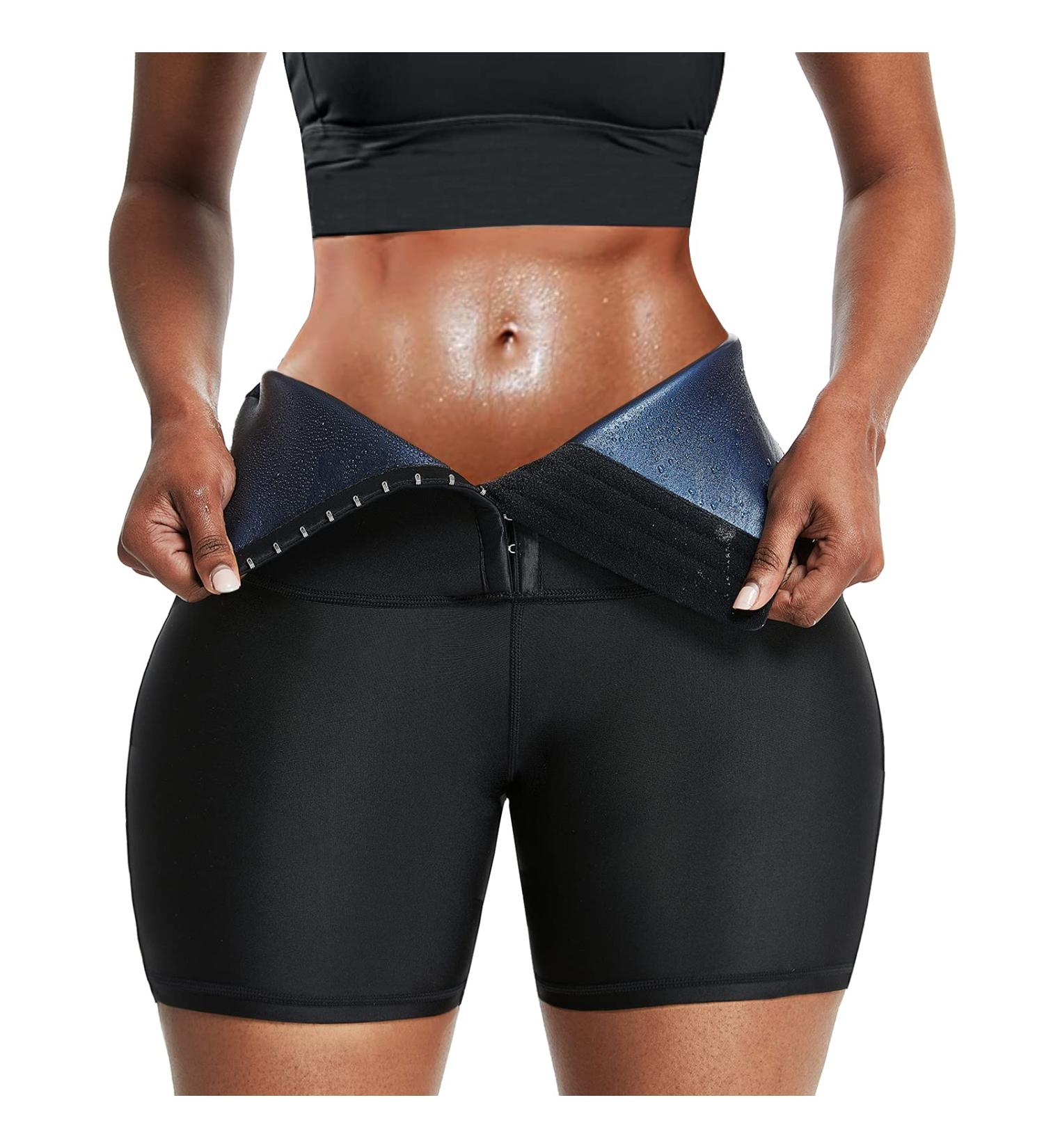 SDKSEOM Women's High Waisted Sauna Sweat Pants - Slimming Hot Thermo Workout Leggings in Blue | Large-X-Large - Buy Online on SooperMarket.com