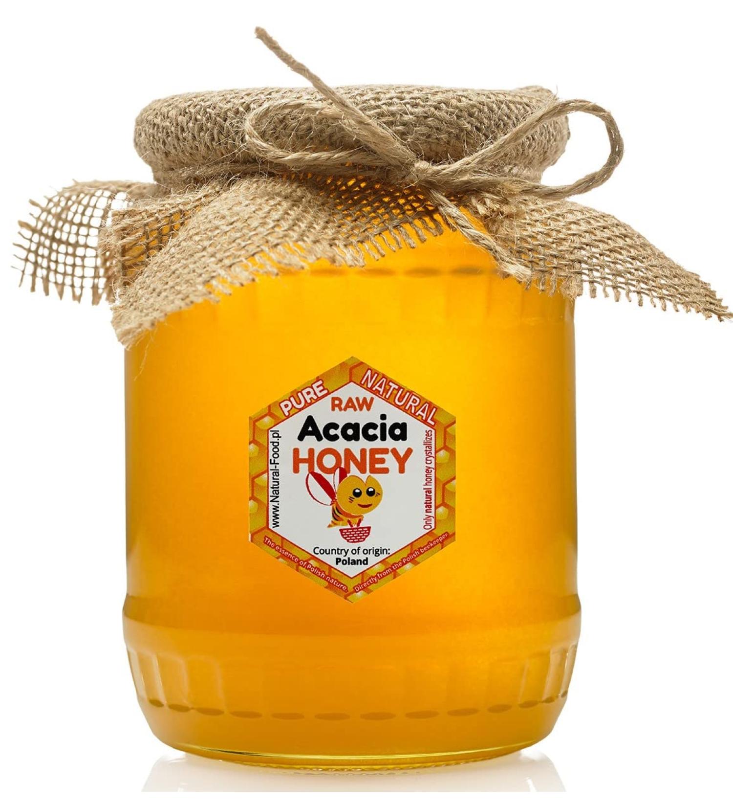 Acacia Honey Directly from Polish Beekeeper in Glass jar | Fresh | Absolutely Pure Raw Natural Unpasteurized | 1 1 kg | Made By Bees Honey 1.1 kg (Pack of 1)