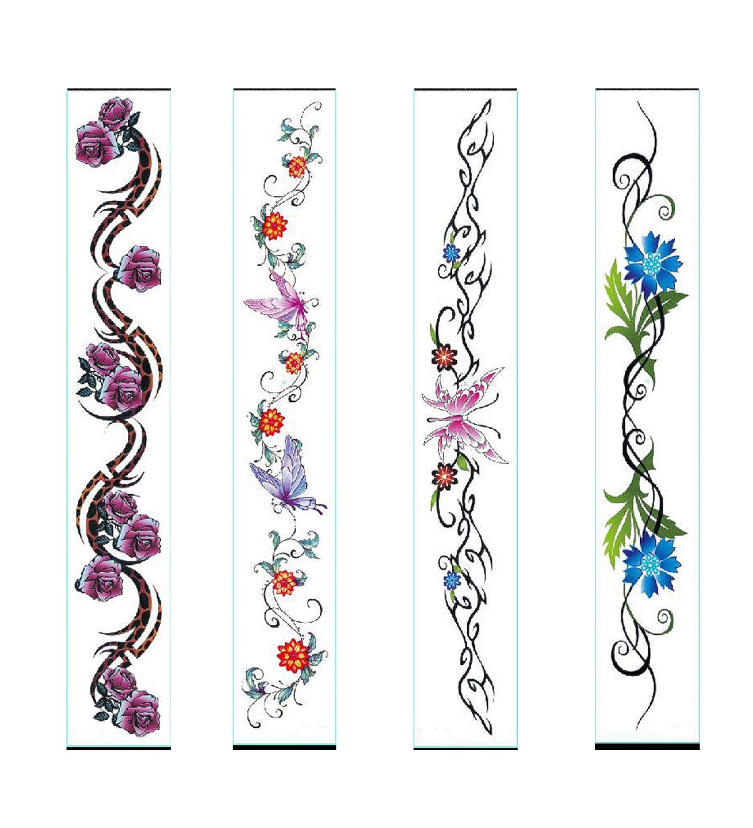 4PCS Waterproof Temporary Belly Button Tattoo Stickers - Butterfly & Flower Design for Women, Girls, and Teens - Buy Online on SooperMarket.com