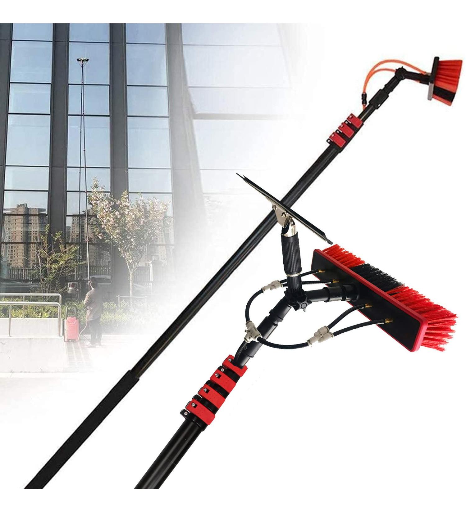 Window Cleaning Pole photovoltaic cleaner Window Cleaning Water-fed Pole Outdoor Window Cleaning Pole Window Cleaning Telescopic Pole Water Fed Brush Squeegee Water Fed Brush W/Squeegee 55cm Brush Head 9M/30FT - Buy Online on SooperMarket.com