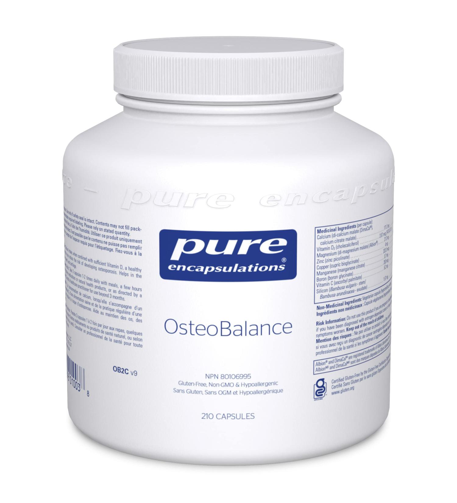 Pure Encapsulations - OsteoBalance - Hypoallergenic Supplement to support Calcium Absorption and Enhance Healthy Bone Mineralization* - 210 Vegetable Capsules - Buy Online on SooperMarket.com