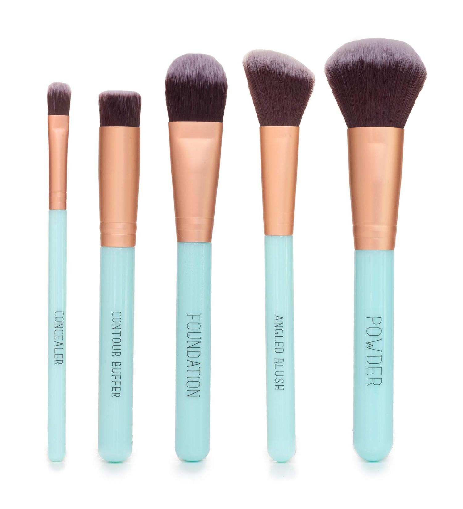 Nicole Miller 5-Piece Makeup Brush Set | Foundation Powder Blush & Concealer Brushes | International Shipping Available - Buy Online on SooperMarket.com
