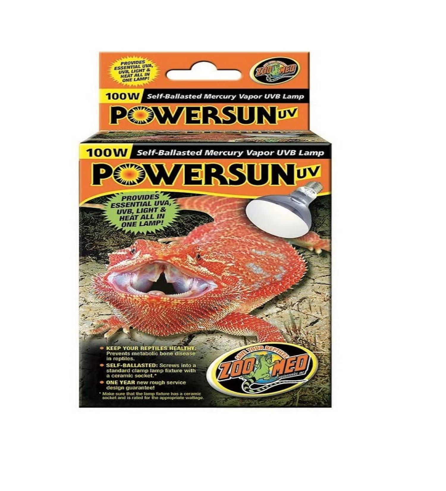 Zoo Med OL-48 Powersun UV Mercury Vapour Lamp 100 Watt 100 Watts