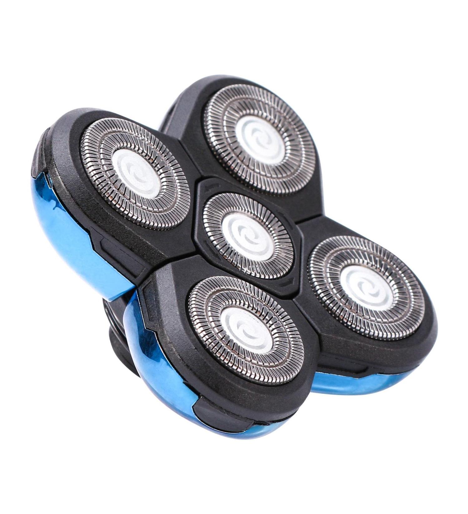 Pilarmuture 5 Head Shaver Replacement Heads - Easy Install Electric Razor Blades for Bald Men - Premium Quality Blue - Buy Online on SooperMarket.com