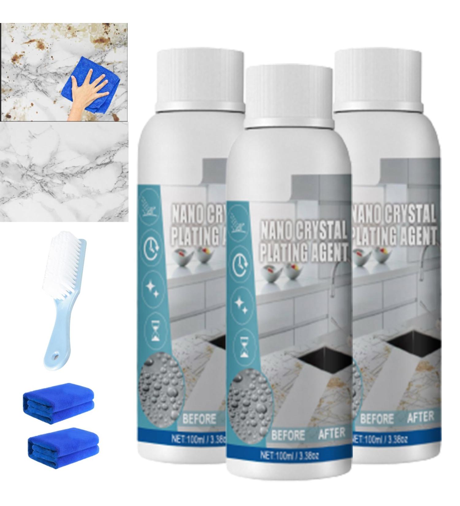 LONGLUAN Furniture Marble Scratch Repair Refurbishment Agent Stone Nano Crystal-Plating Agent Nanometer Crystal Plating Agent Marble Cleaner Stain Remover Marble Stone Cleaner Polishes (3pcs) - Buy Online on SooperMarket.com