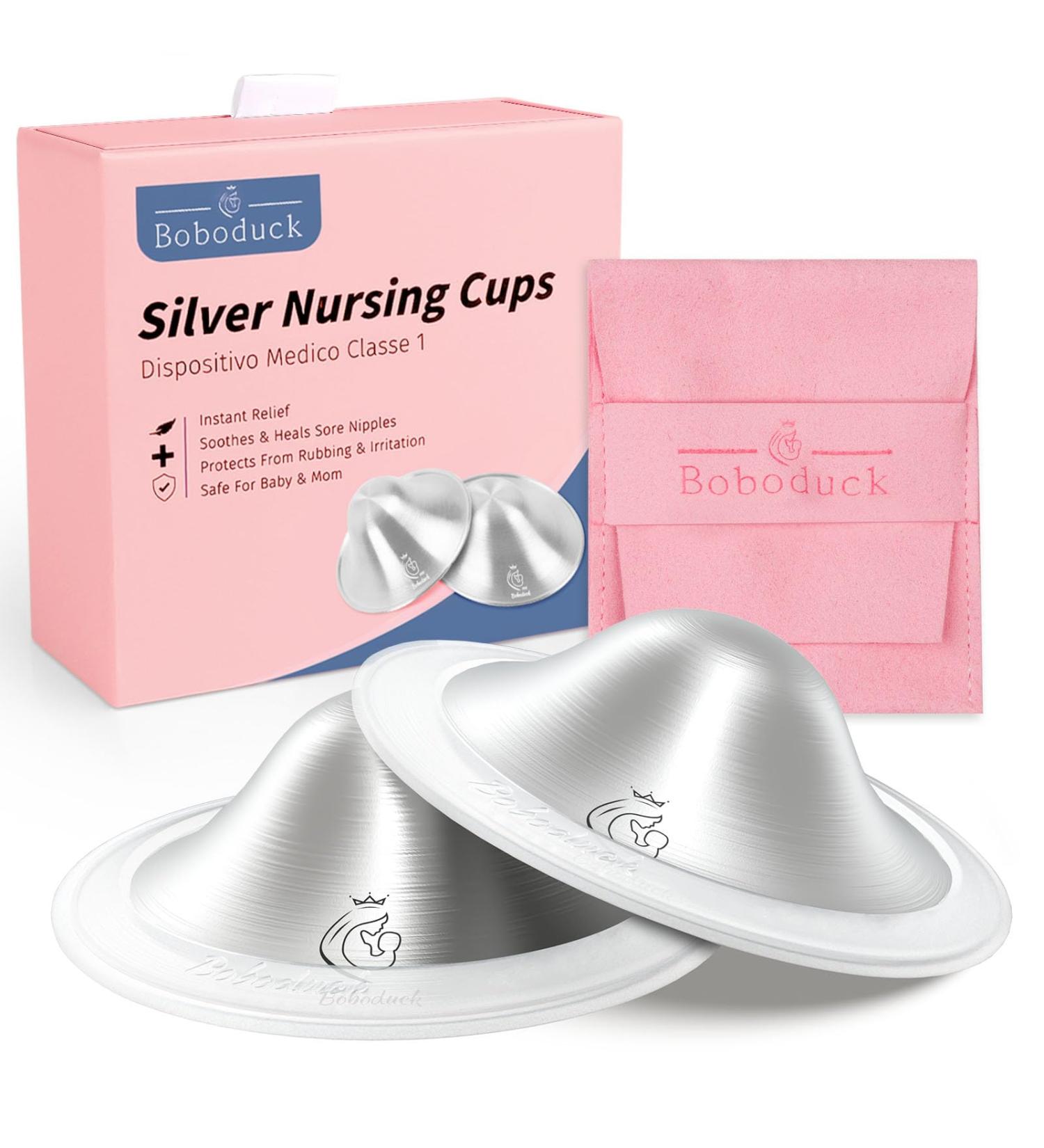The Original Silver Nursing Cups Boboduck 999 Silver Nipple Covers for Breastfeeding 999 Grade Layered Tri-Laminate Nipple Shields for Nursing Newborn Regular Silver Nipple Shield (Small) - Buy Online on SooperMarket.com