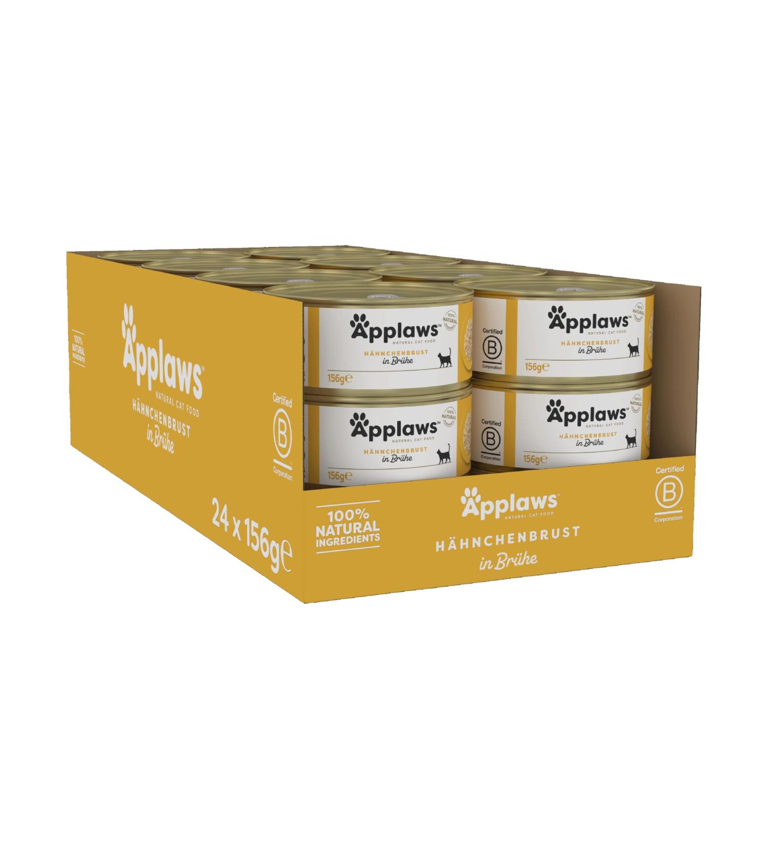 Buy Applaws 100% Natural Wet Cat Food - Chicken Breast in Broth 156g (Pack of 24) - International Shipping Available - Buy Online on SooperMarket.com