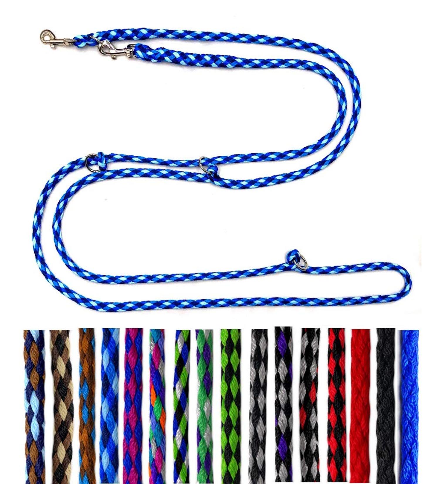 Lightweight Double Line Dog Linen for Small Dogs - 2.40m 2.80m 3.50m 4-Fold Adjustable Ocean Blue Tones - Perfect for Pets Up to 15kg - Buy Online on SooperMarket.com