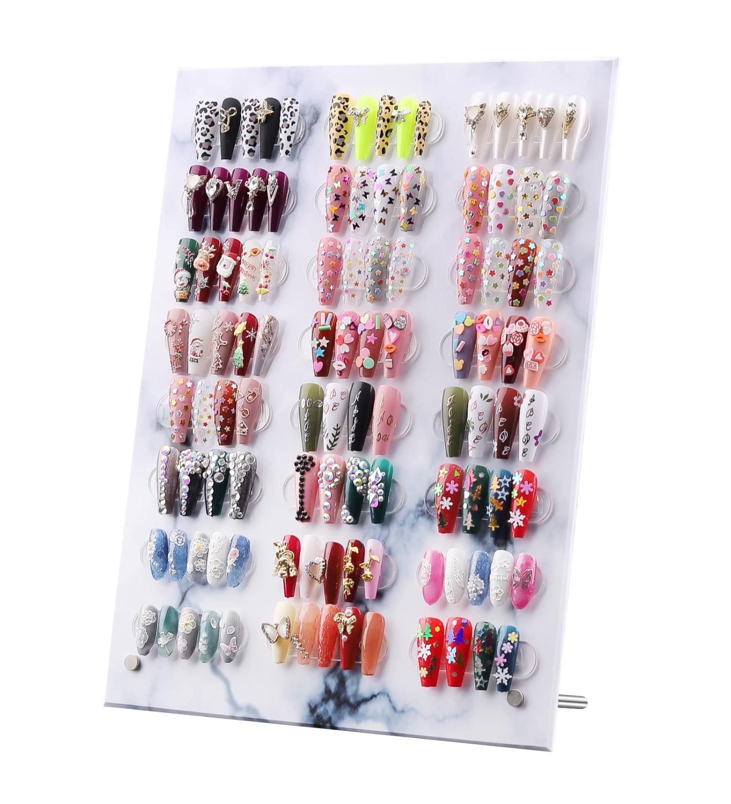 Kalolary Large Magnetic Marble Nail Art Display Board - Detachable Color Card Stand for Acrylic False Tips - Buy Online on SooperMarket.com