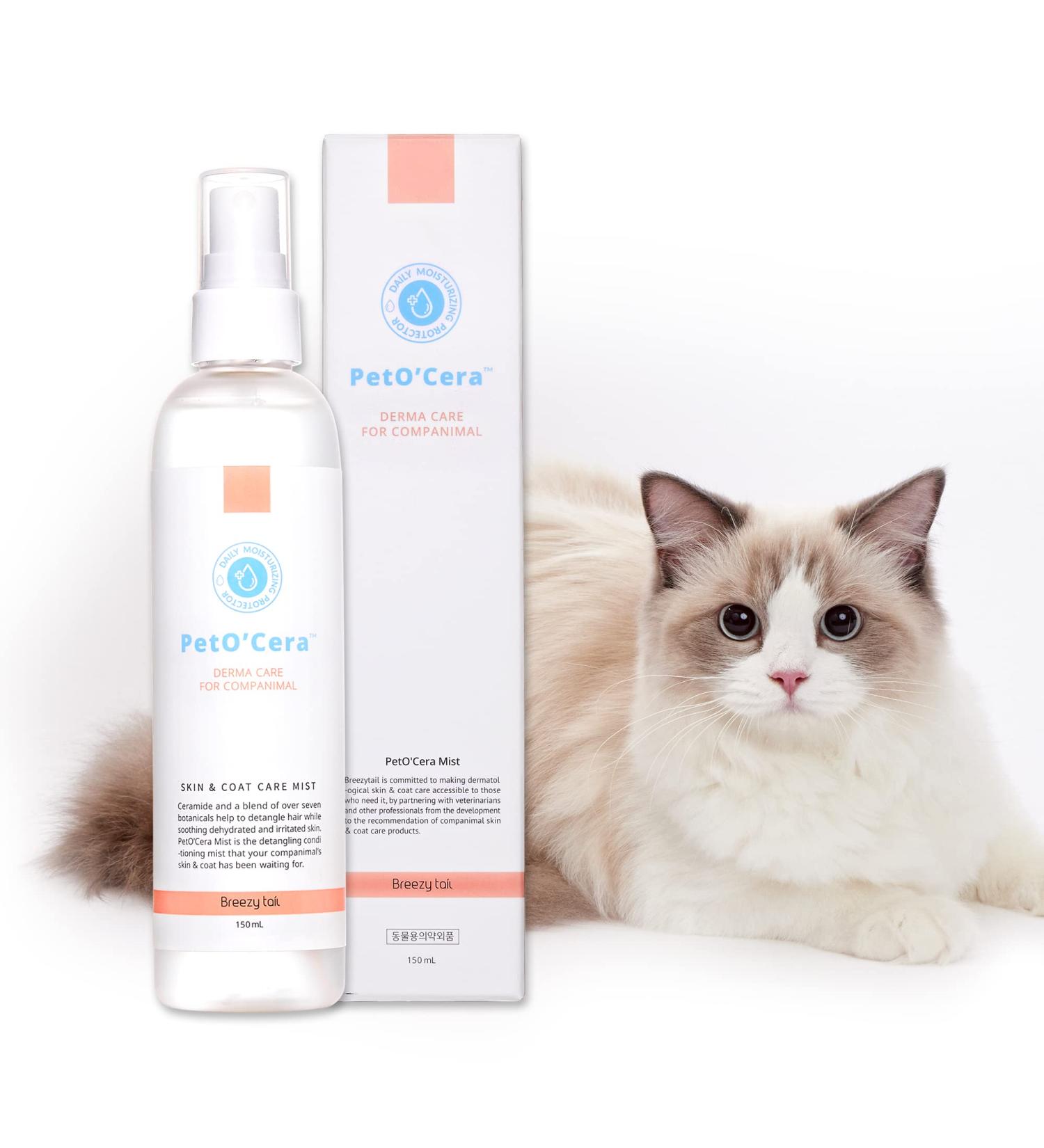 Breezytail PetO'Cera Mist - Ceramide Mist for Dogs & Cats | Hypoallergenic Skin & Coat Care Spray | Flaky Dandruff Conditioning | 5.07oz - Buy Online on SooperMarket.com