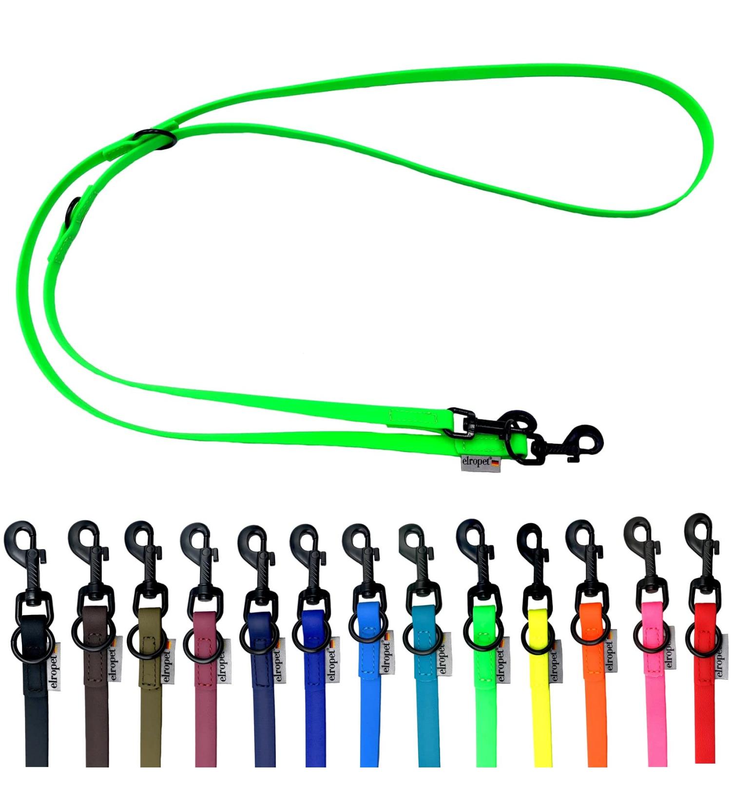 Biothane Dog Leash - Adjustable Black Hook for Small & Large Dogs | 2m 2.40m 2.80m 3.50m 5m (Neon Green 2.40m x 16mm) - Buy Online on SooperMarket.com