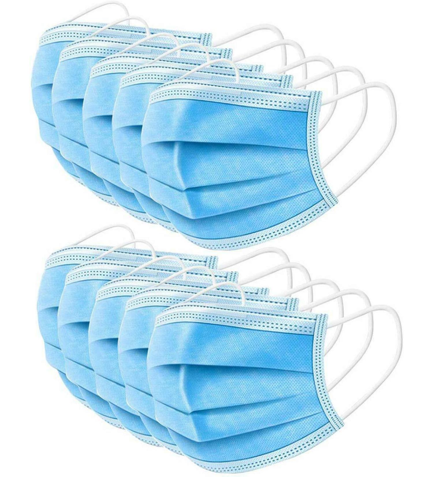Zuvo 50pk Disposable 3-Layer Face Masks | High Filterability | Blue Color - Buy Online on SooperMarket.com