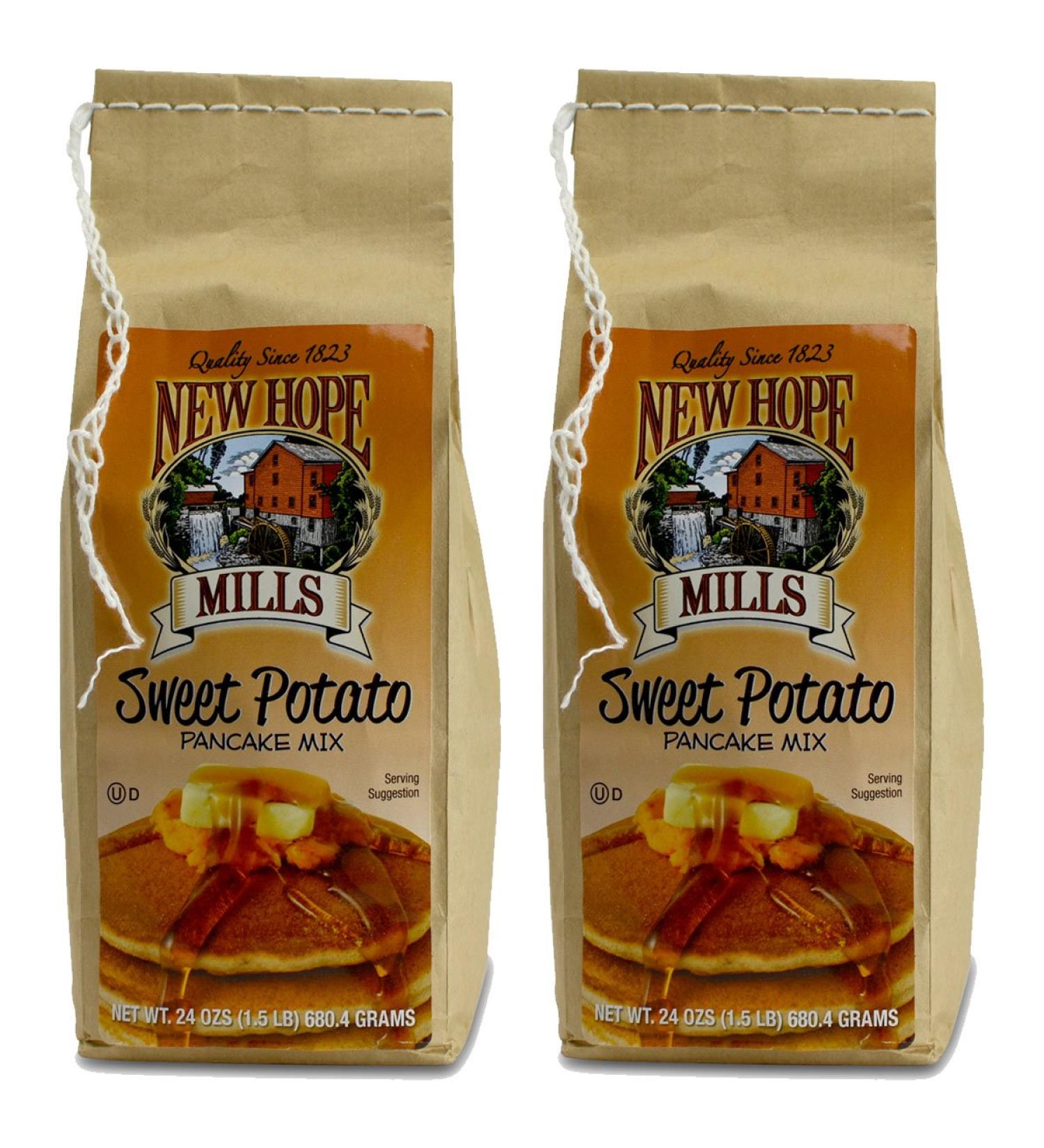 New Hope Mills Flavored Pancake Mix- Two 24 oz. Bags- Your Choice of 5 Different Varieties (Sweet Potato)