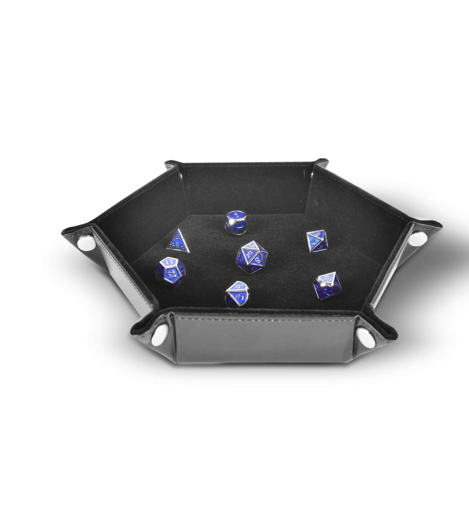 RNK Gaming Hexagon Dice Tray - PU Leather & Black Velvet for DND Rolling Games - Buy Online on SooperMarket.com