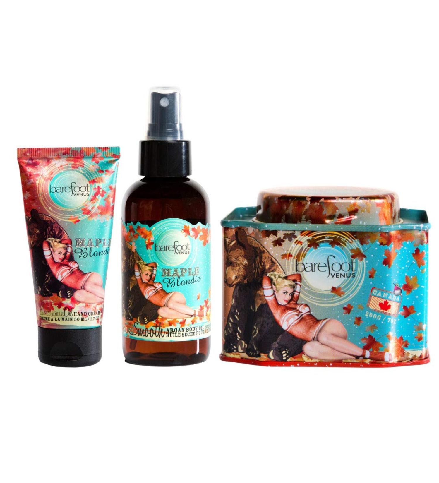 Barefoot Venus Maple Blondie Bath Set - Hand Cream & Argan Oil | Luxurious Self-Care Essentials - Buy Online on SooperMarket.com