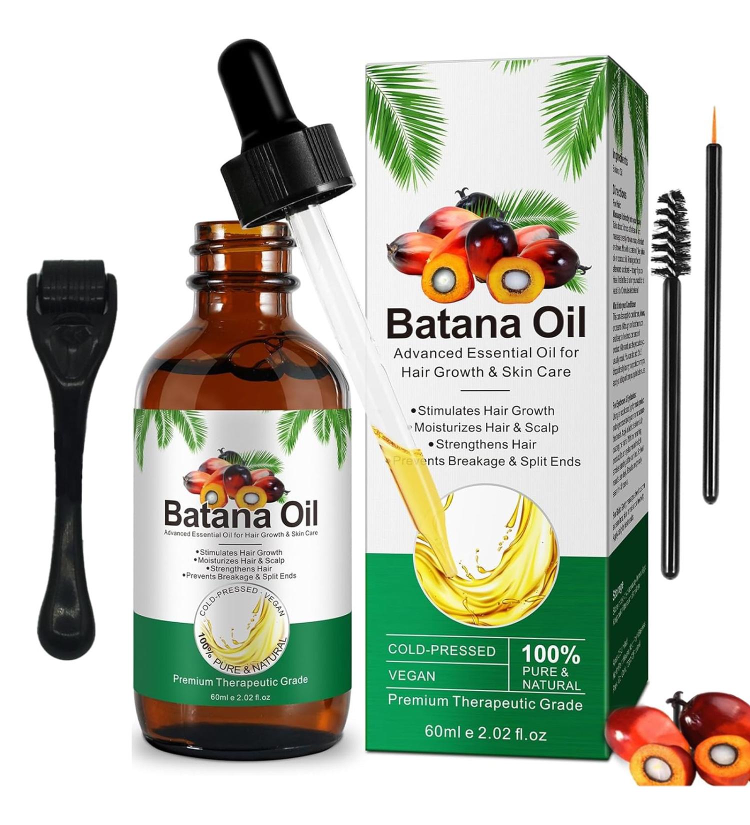 FunnAura Batana Oil for Hair Growth Set 60ml Natural Hair Oil Organic with Micro Growth Roller - Buy Online on SooperMarket.com