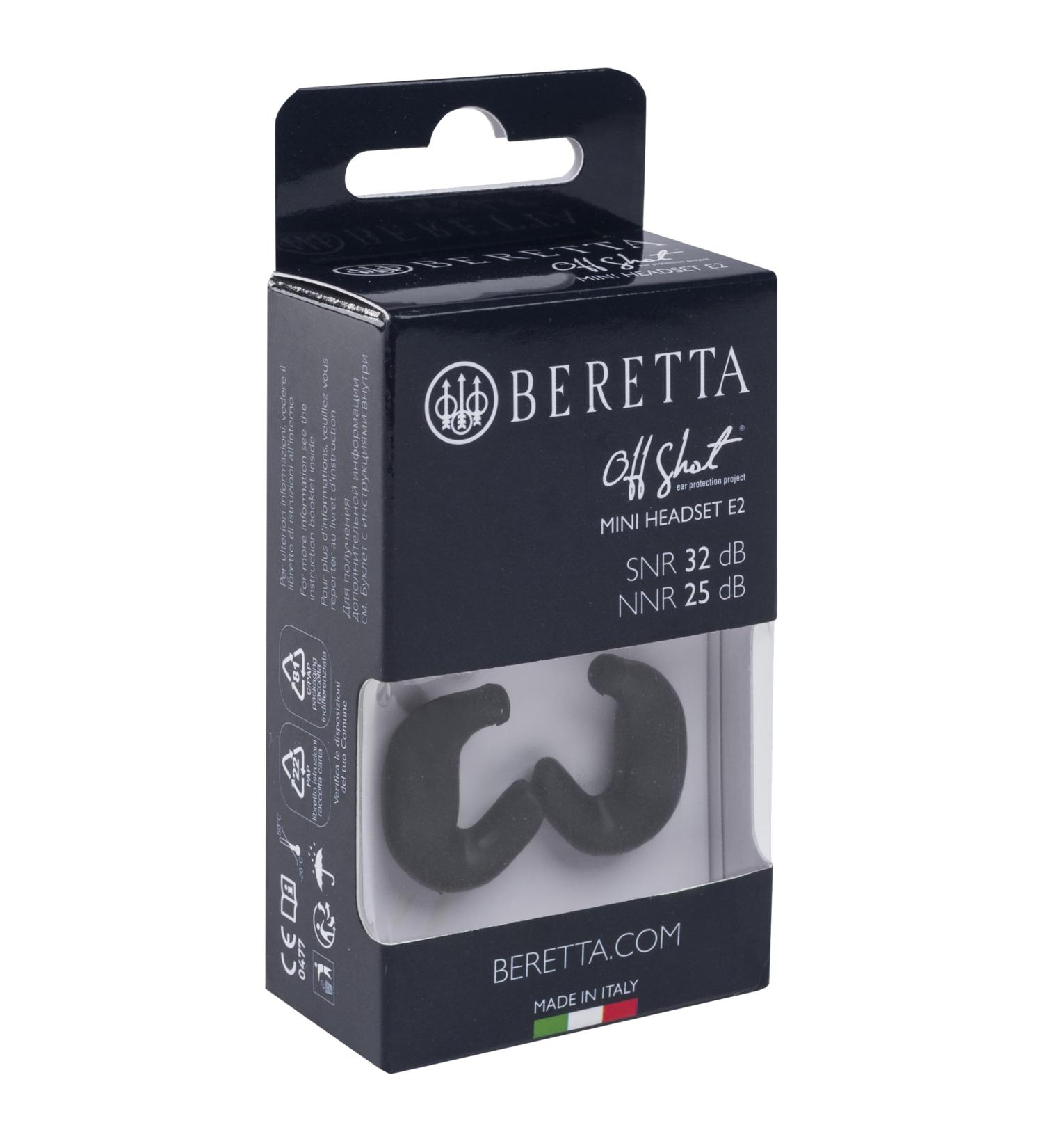 Beretta Silicone Earplugs Mini Headset E2 passive hearing protection hunting forestry shooting (black)