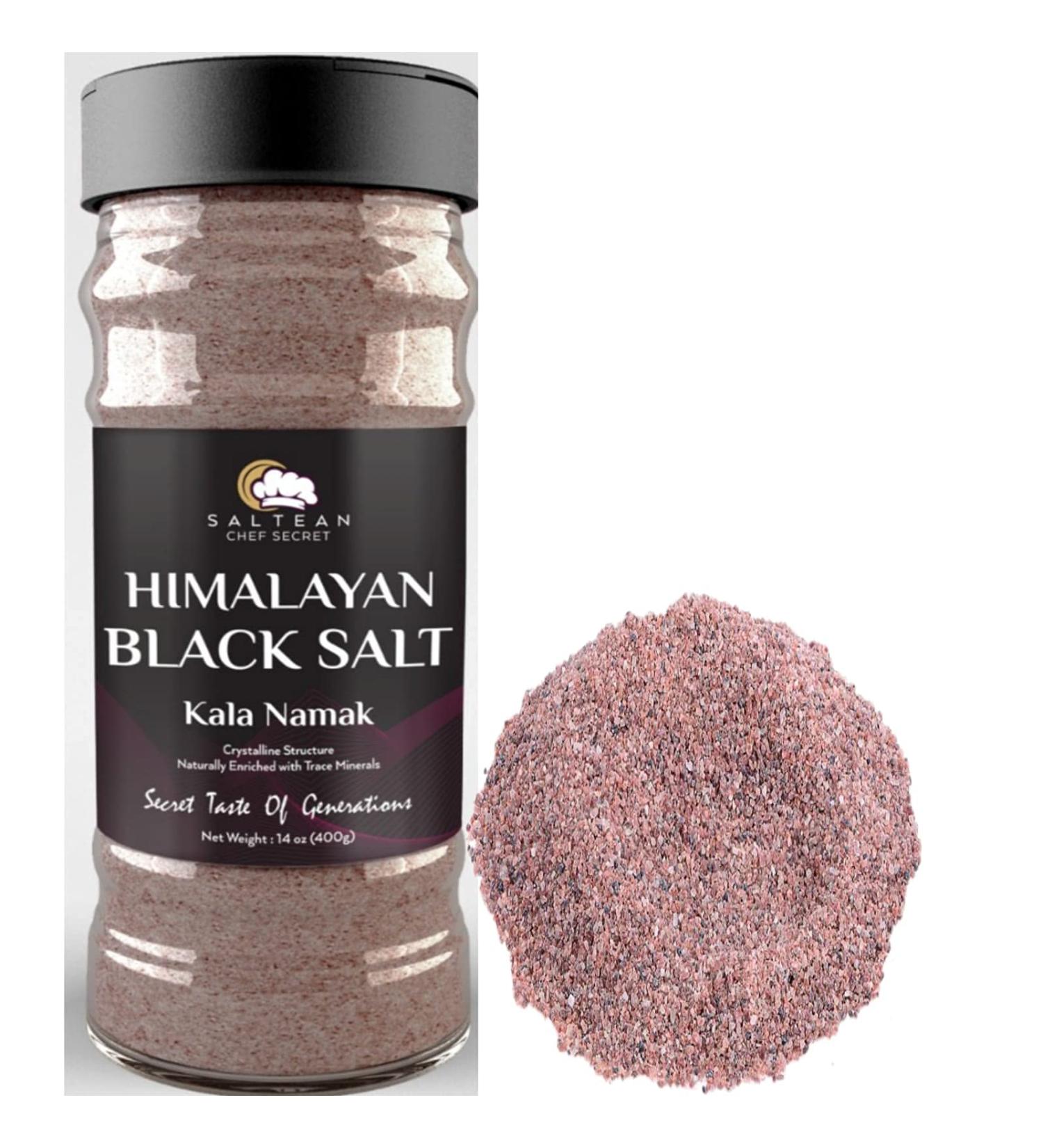 Himalayan Black Salt Fine 400g - Dual Flip Kala Namak - SALTEAN Chef Secret - Vegan-Friendly Seasoning with 84 Minerals - Buy Online on SooperMarket.com