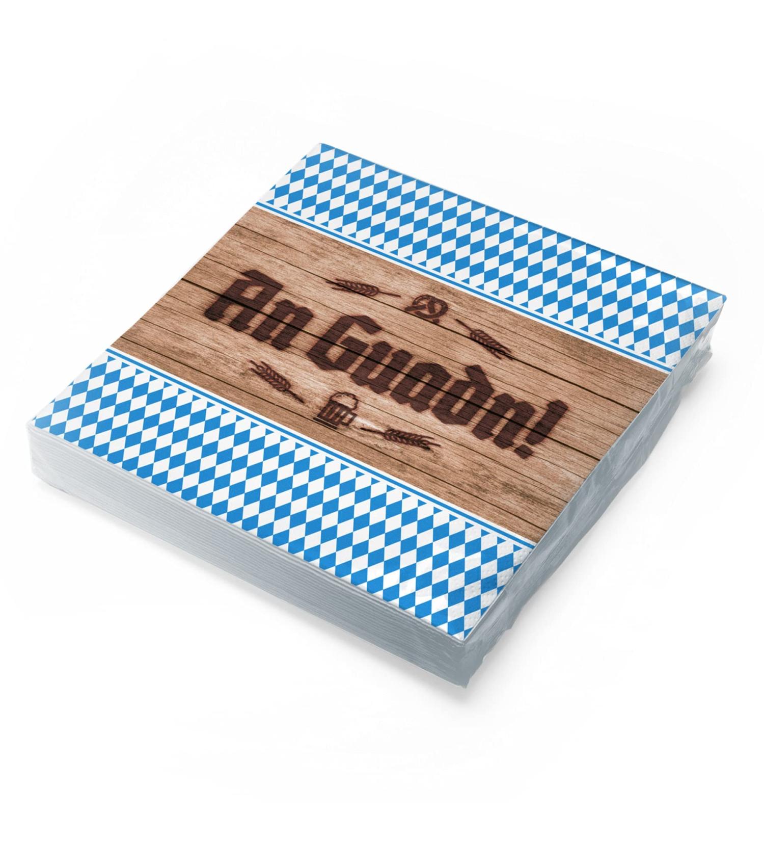 Ittenga Bayrisch Blau Wei Schee Napkins 30x30cm - 20 Pack 3-Layer for Oktoberfest & Festivals - Buy Online on SooperMarket.com