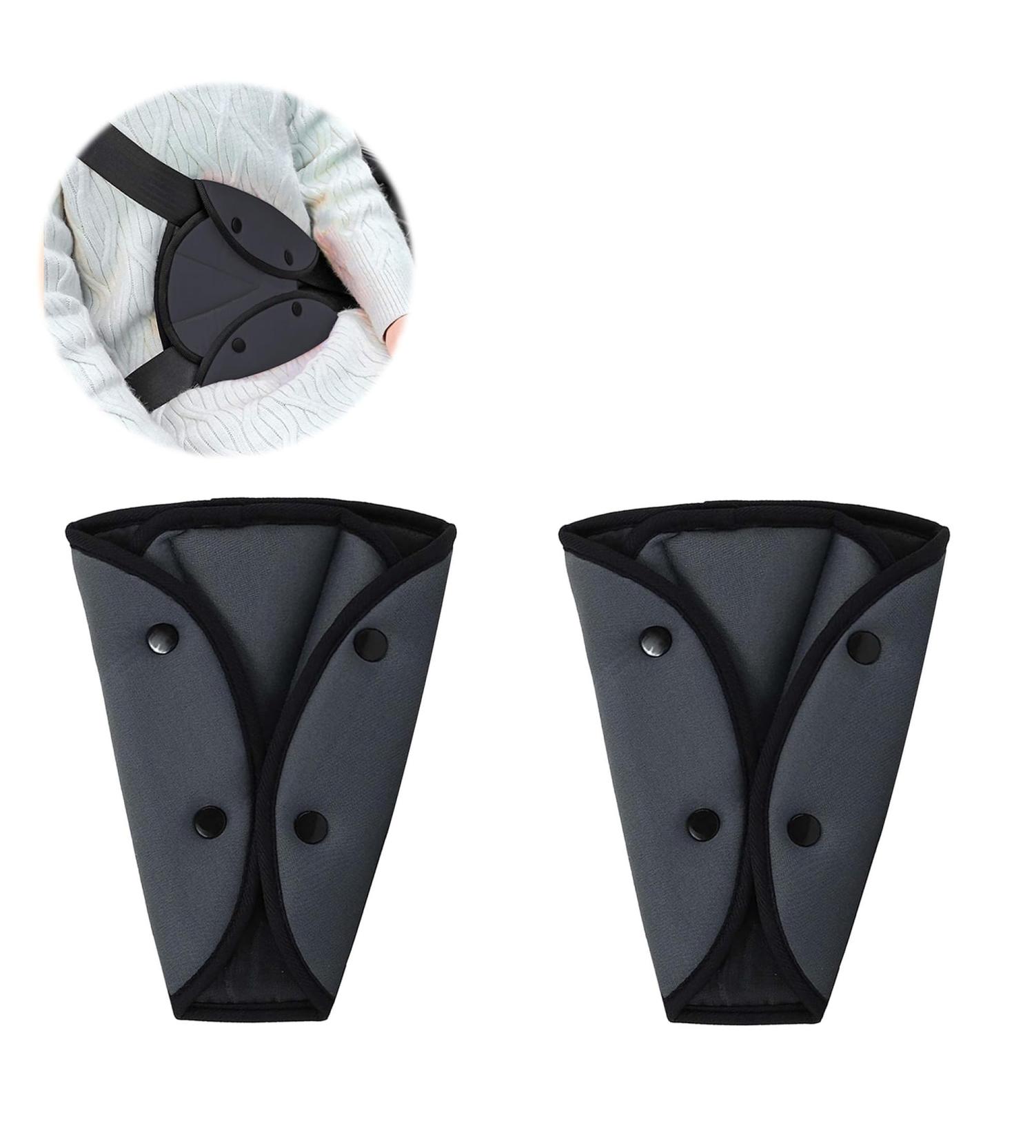 2Pcs Kids Seat Belt Adjuster & Cover - Universal Car Safety Harness Strap Triangle Positioners - Adjustable Seat Belt Pads for Children - Buy Online on SooperMarket.com