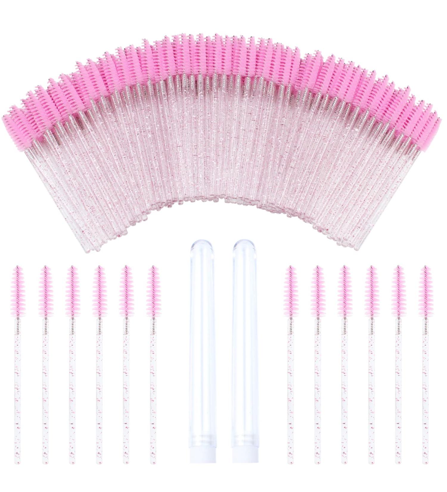 300pcs Disposable Mascara Wands SenRocc Eyelash Brush Spoolies - Crystal Pink Beauty Kit for Extensions & Makeup - Buy Online on SooperMarket.com