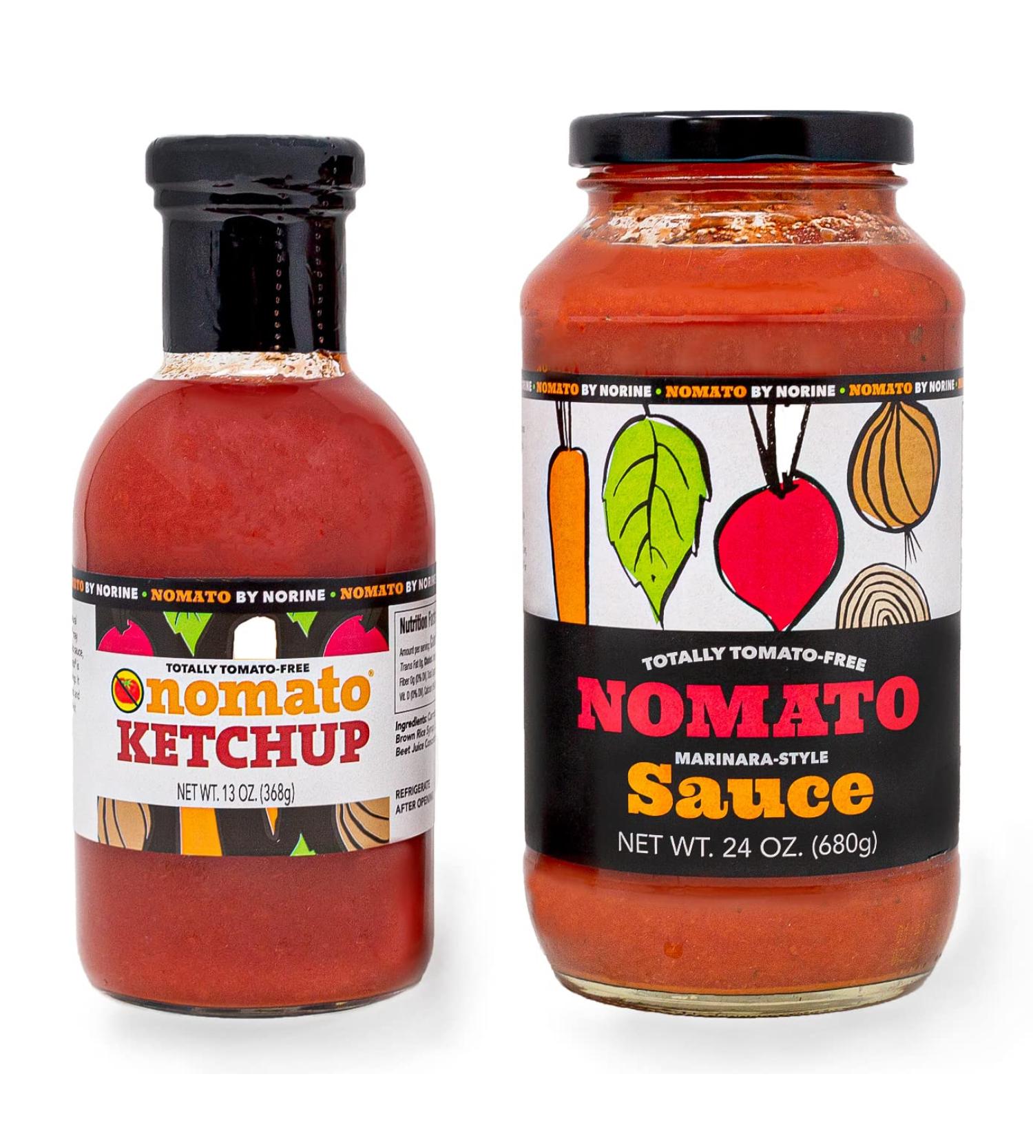 Nomato Bundle Pack: Tomato-Free Marinara Pasta Sauce (24 oz) + All-Natural Ketchup (12 oz) - Buy Online on SooperMarket.com