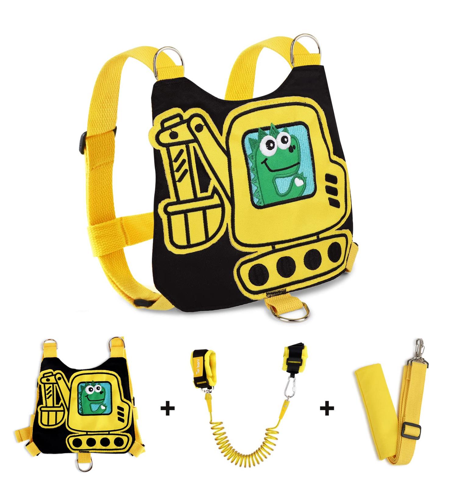 Toi Bani Toddlers Leash for Boys | Anti Lost Wrist Link 4 in 1 Child Safety Harness | Excavator&Dinosaur Design - Buy Online on SooperMarket.com