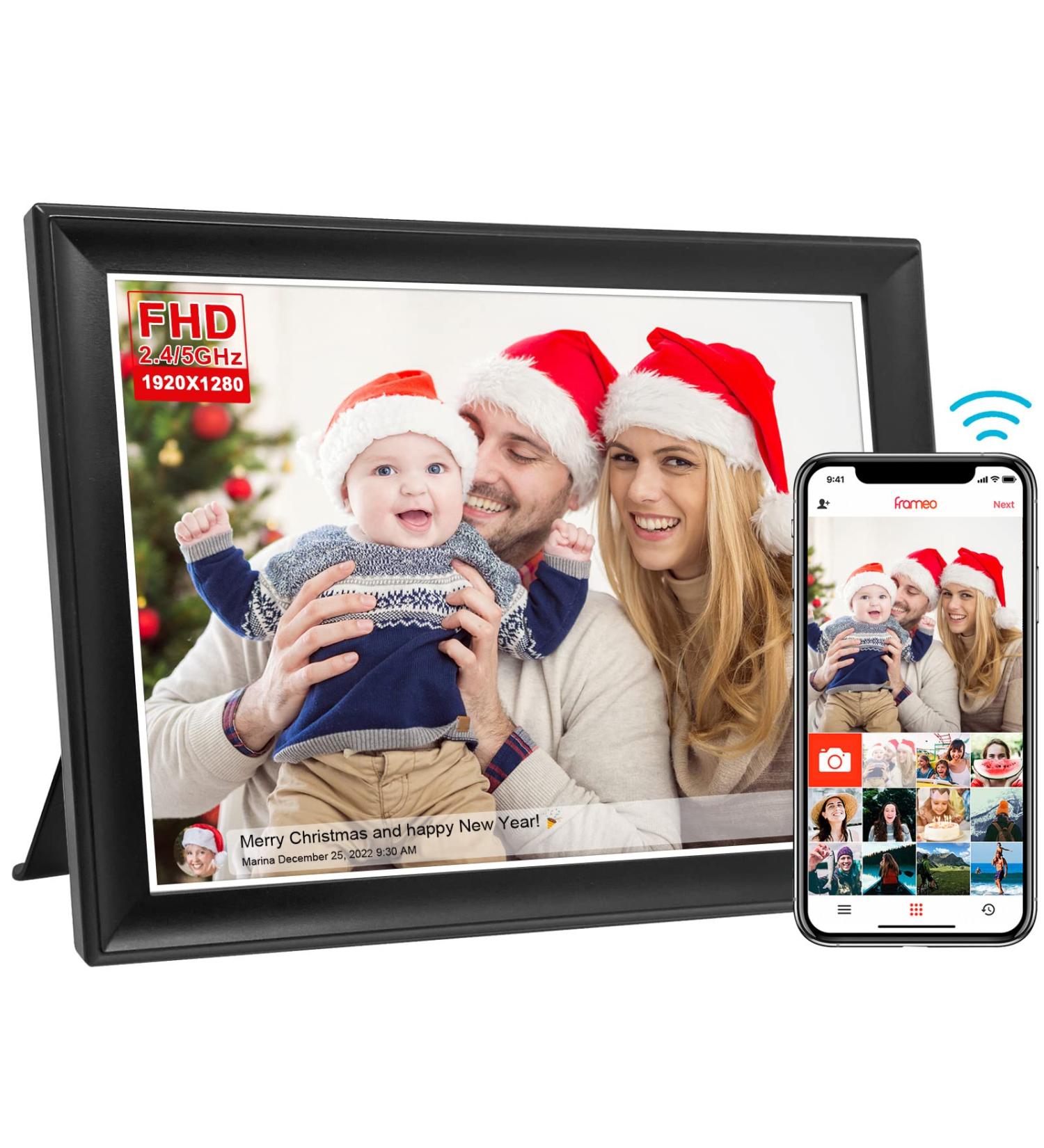 FRAMEO 10.5 Smart WiFi Digital Photo Frame with Touch Screen, Auto-Rotate, 32GB Storage - Share Moments Instantly via Frameo App | FHD IPS LCD Display - Buy Online on SooperMarket.com