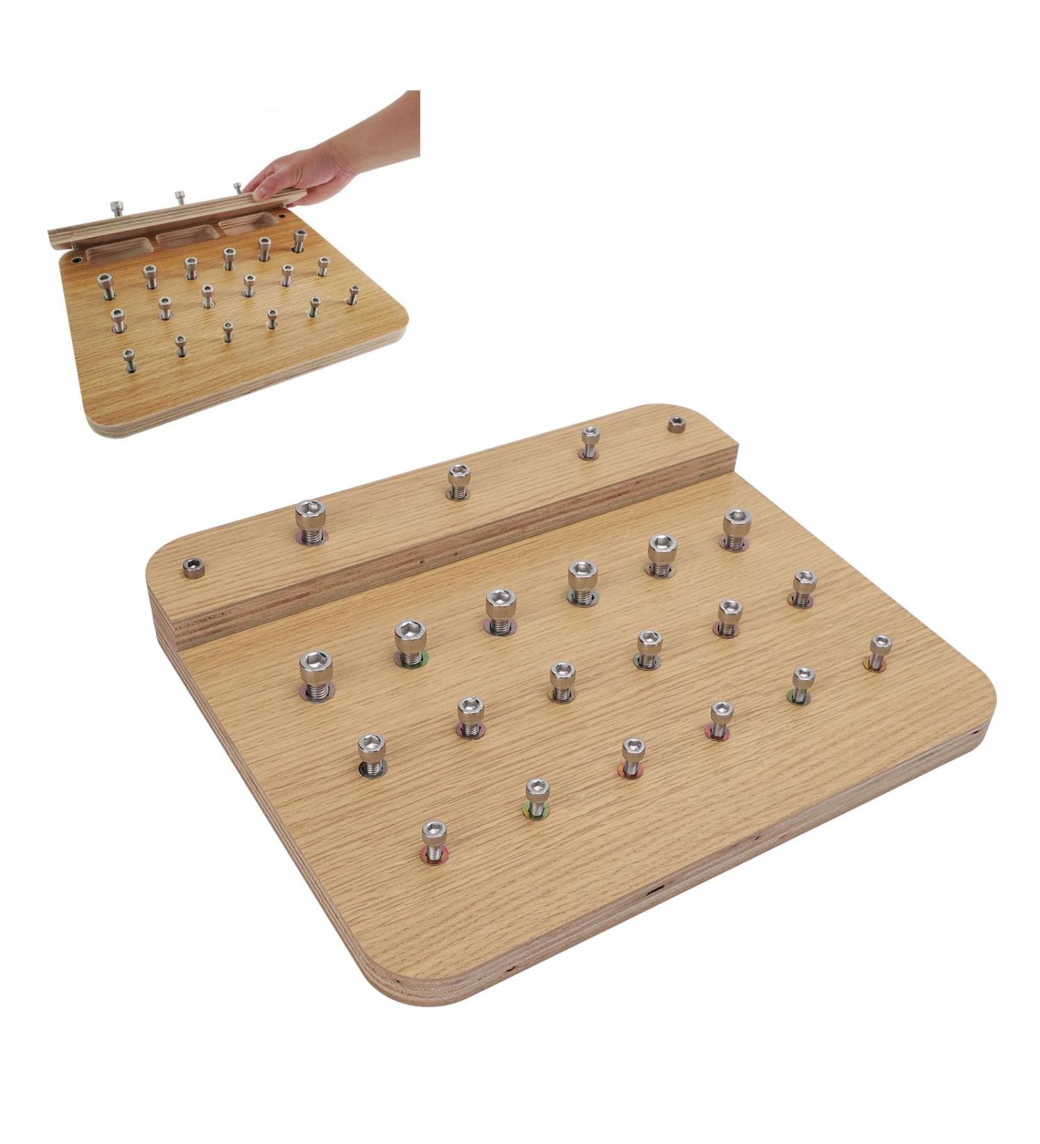 Finger Exerciser Board Flexible Fine Wood Insert Board with Screw Twisting Exercise Hand Rehabilitating Device for Fingers - Buy Online on SooperMarket.com