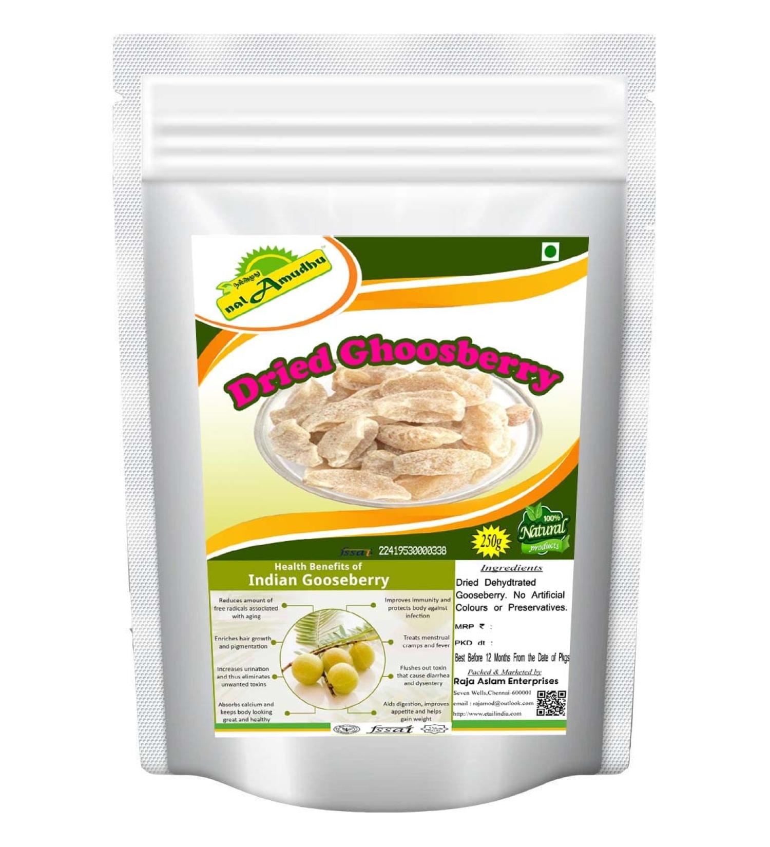 nalAmudhu Dried Indian Gooseberry Sweet & Sour Amla Slices 250g - Buy Online on SooperMarket.com