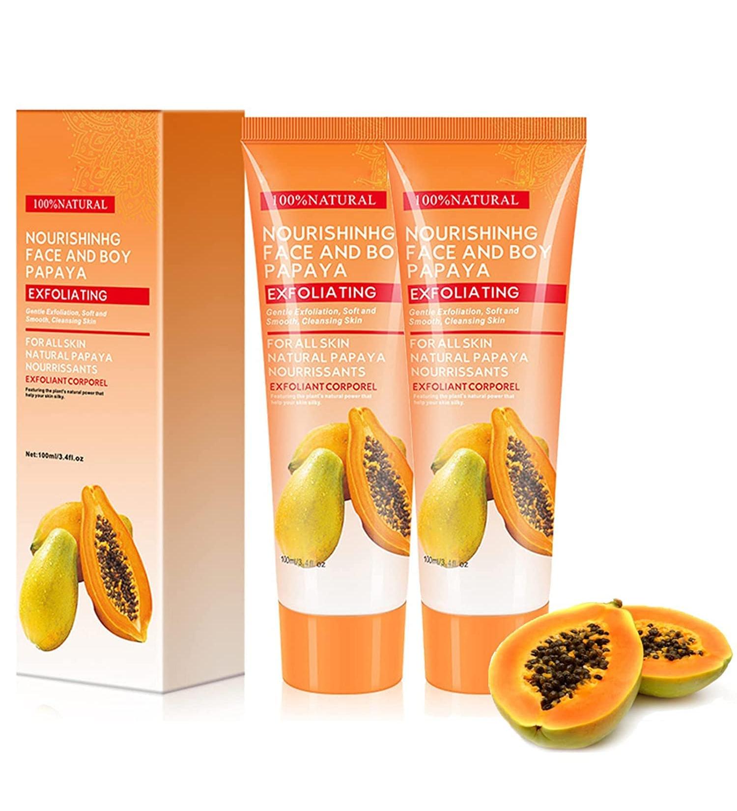 Papaya Essence Exfoliating Scrub Cream - 2pcs Deep Exfoliator Set - Buy Online on SooperMarket.com
